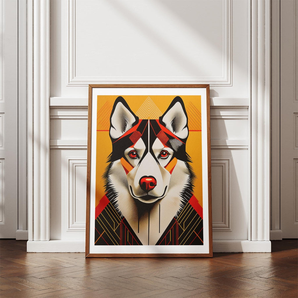 Siberian Husky Geometric Orange Series image 4