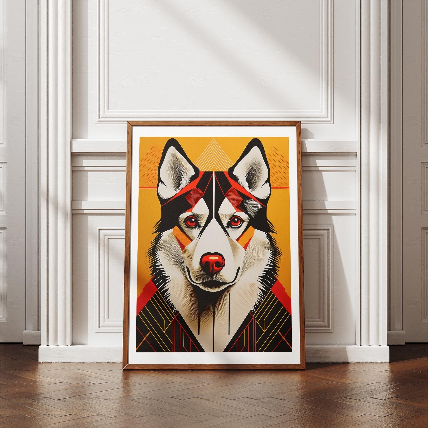 Siberian Husky Geometric Orange Series image 4