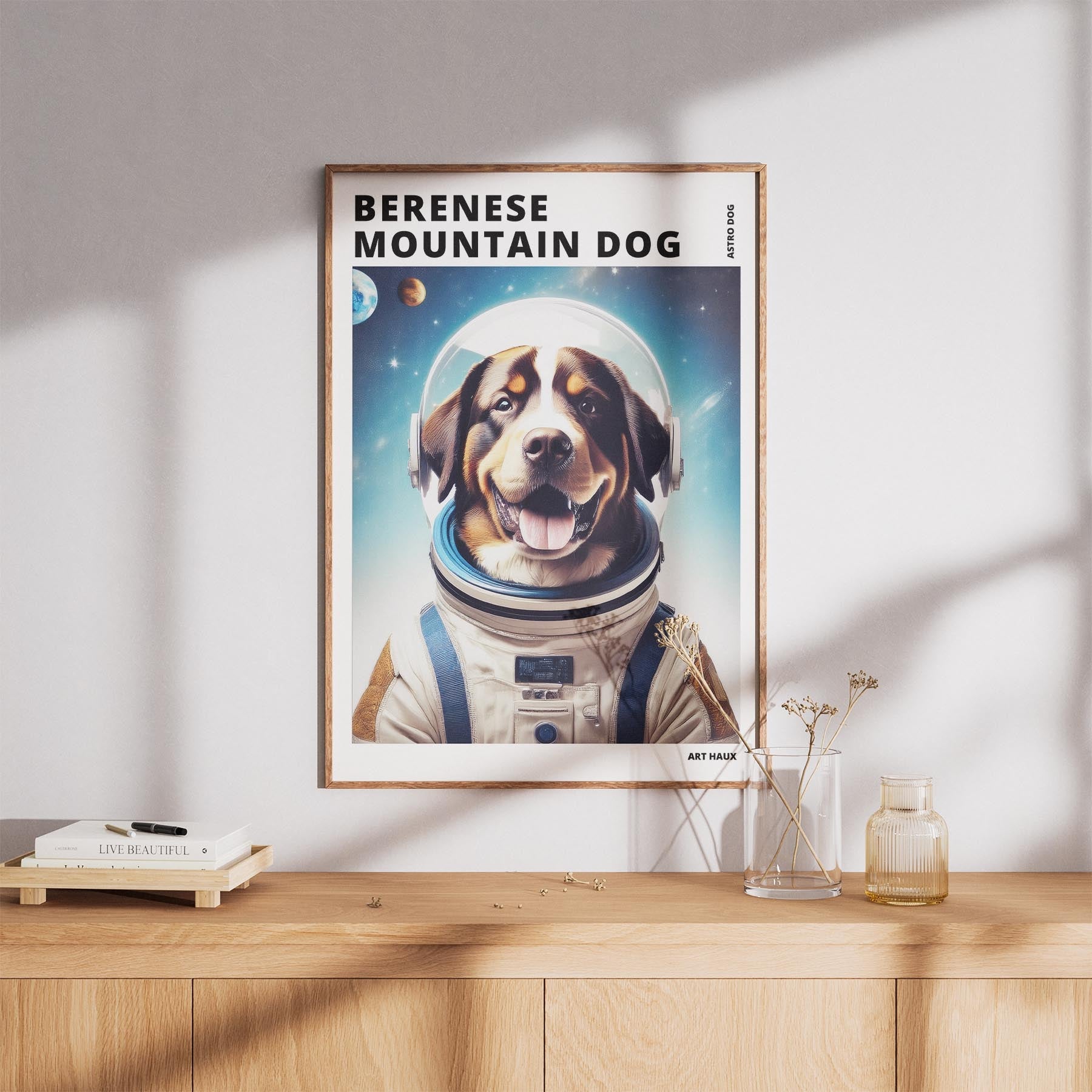 Bernese Mountain Dog Astronaut Dog Series with Text Astro Dog image 8