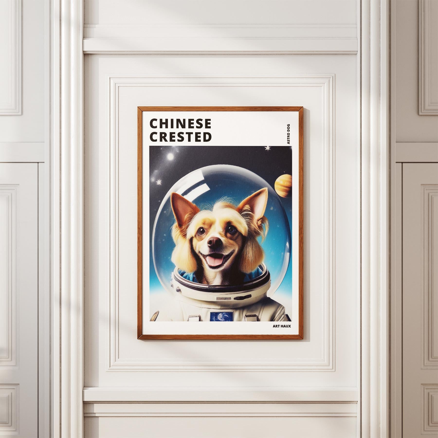 Chinese Crested Astronaut Dog Series with Text Astro Dog image 3
