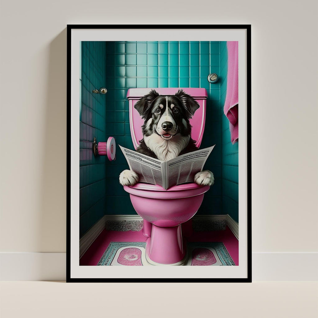 Australian Shepherd Toilet Dogs PInk and Turquise image 0
