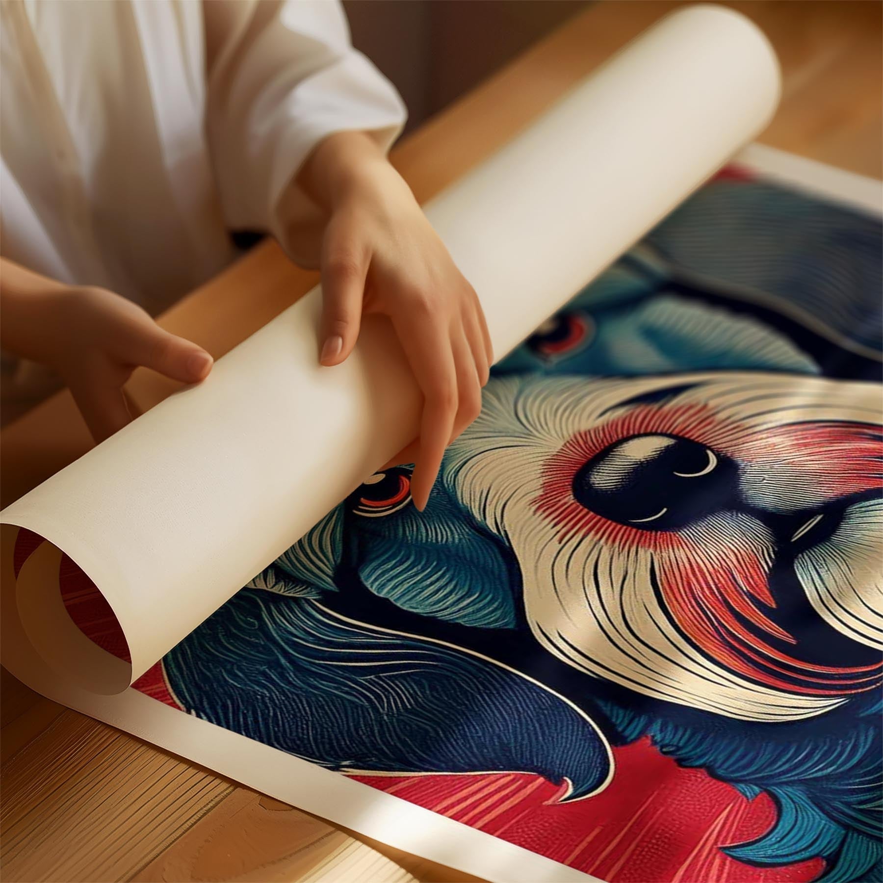 Cavoodle Hokusai Japanese Inspired Dog Series 6 image 1