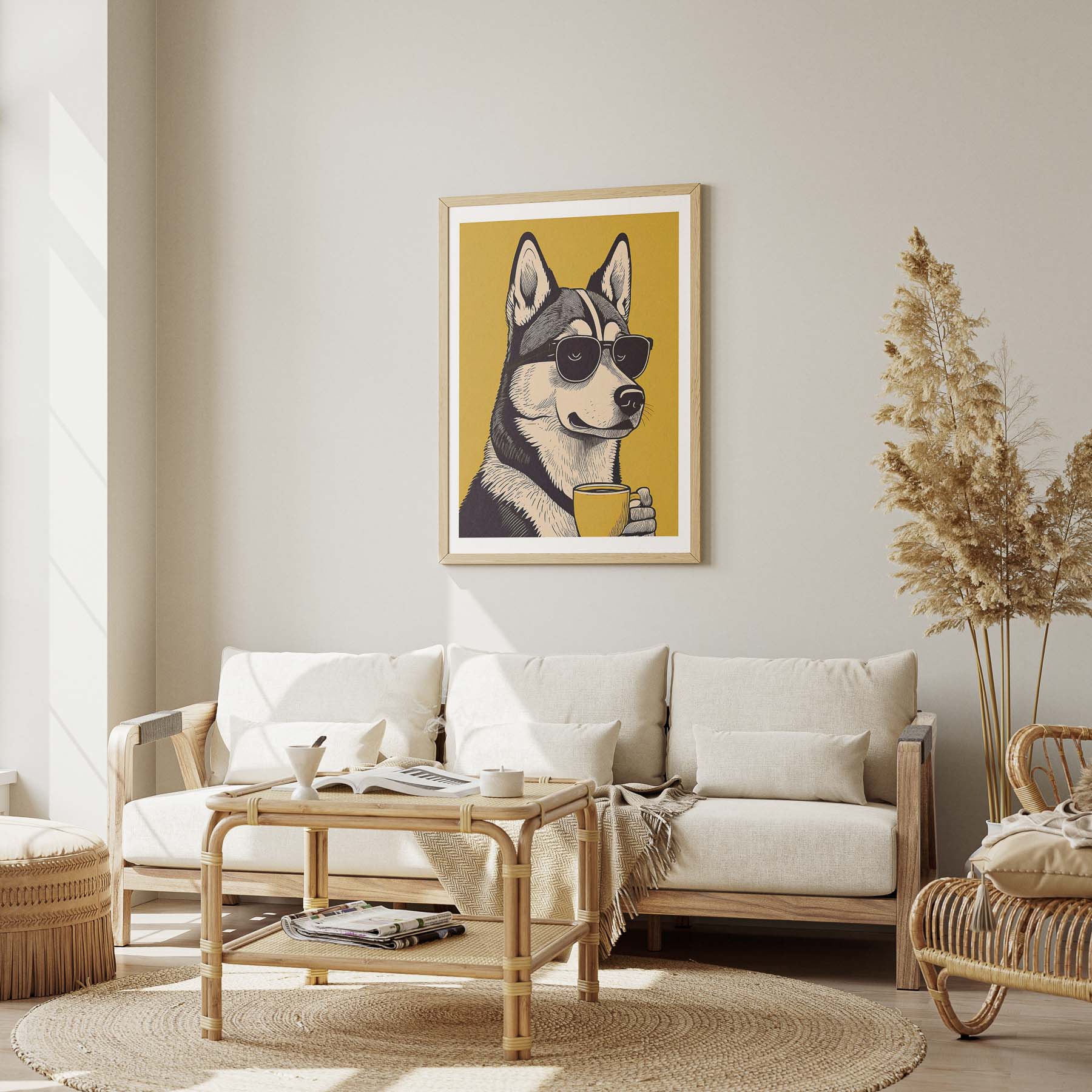 Siberian Husky Chillin Coffee Dog image 1