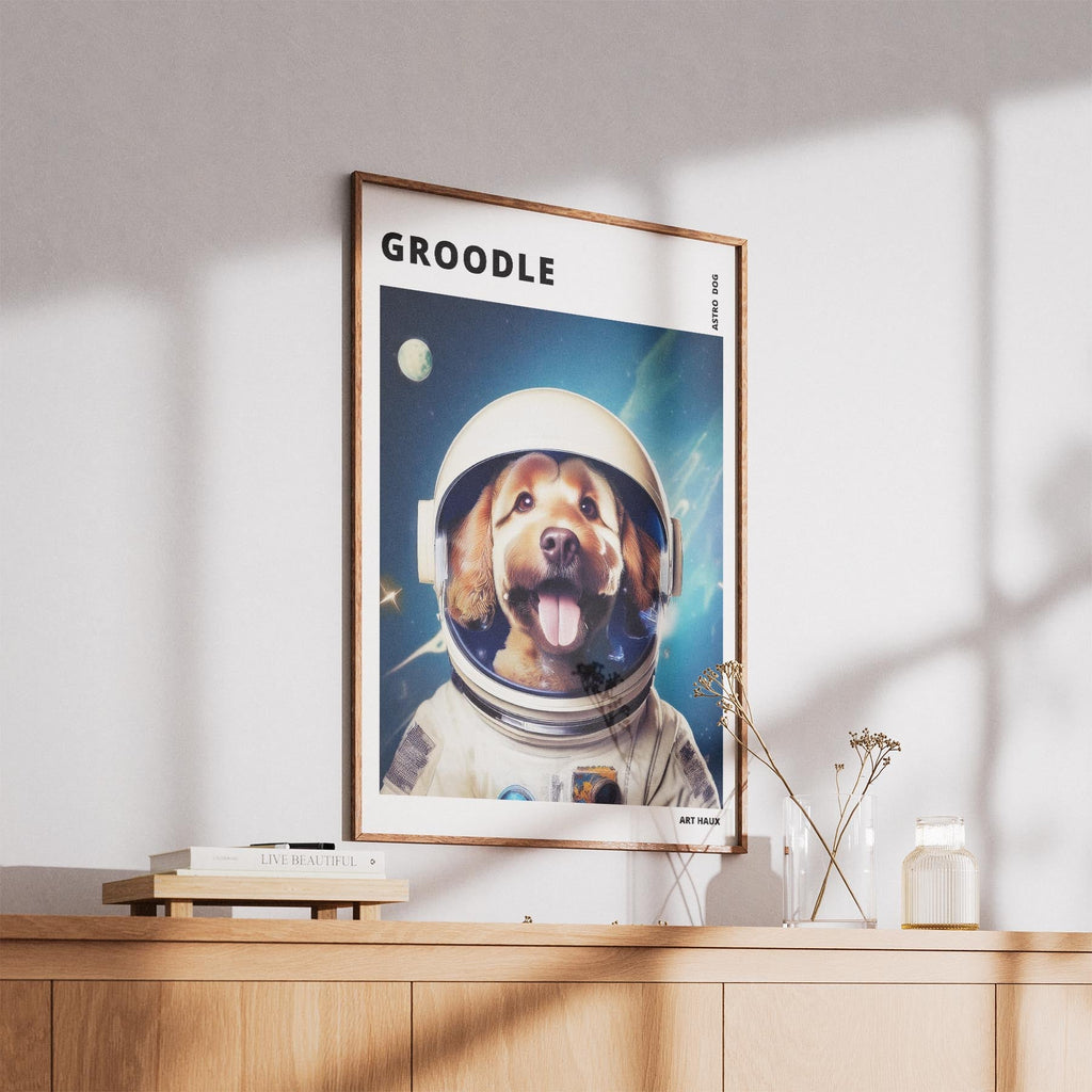 Groodle Astronaut Dog Series with Text Astro Dog image 5
