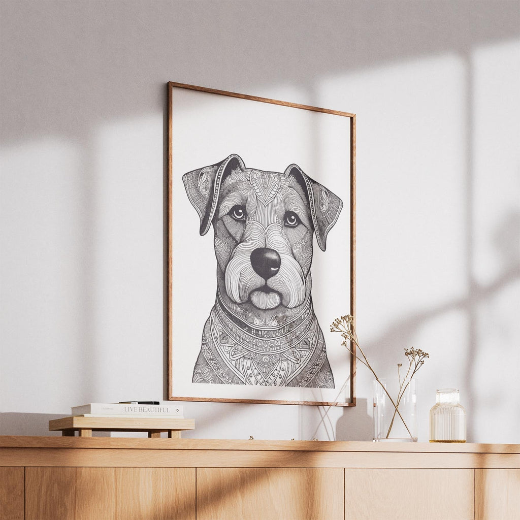 Australian Terrier Mandala Black and White Dog Series image 5