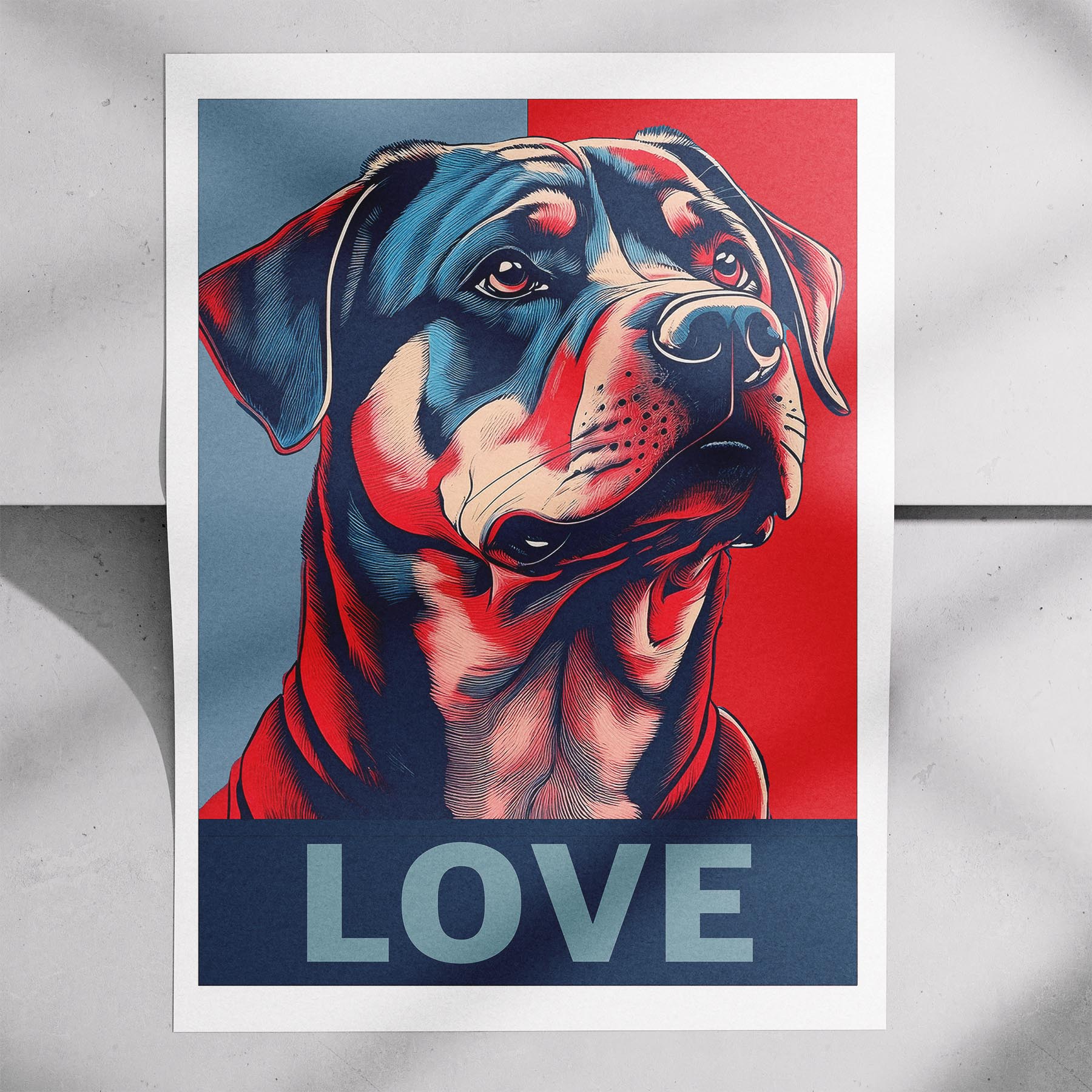 Rottweiler LOVE Series Inspired by the Obama Poster image 7