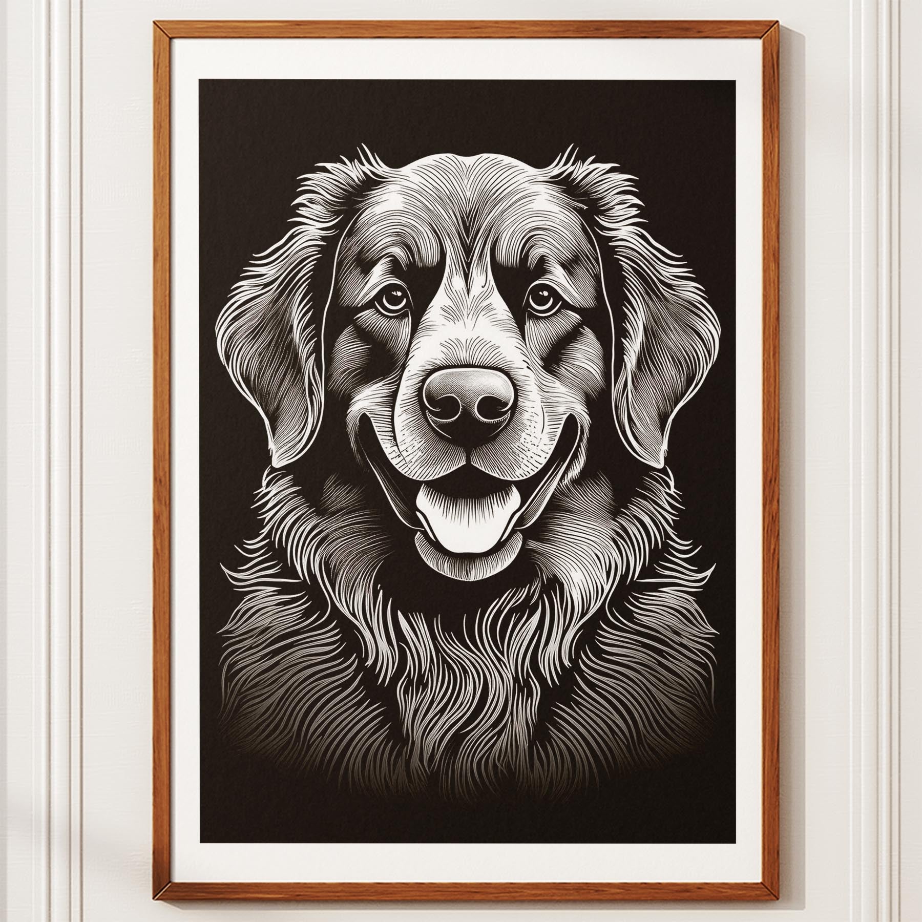 Newfoundland Line Dog Series in Black and White image 10