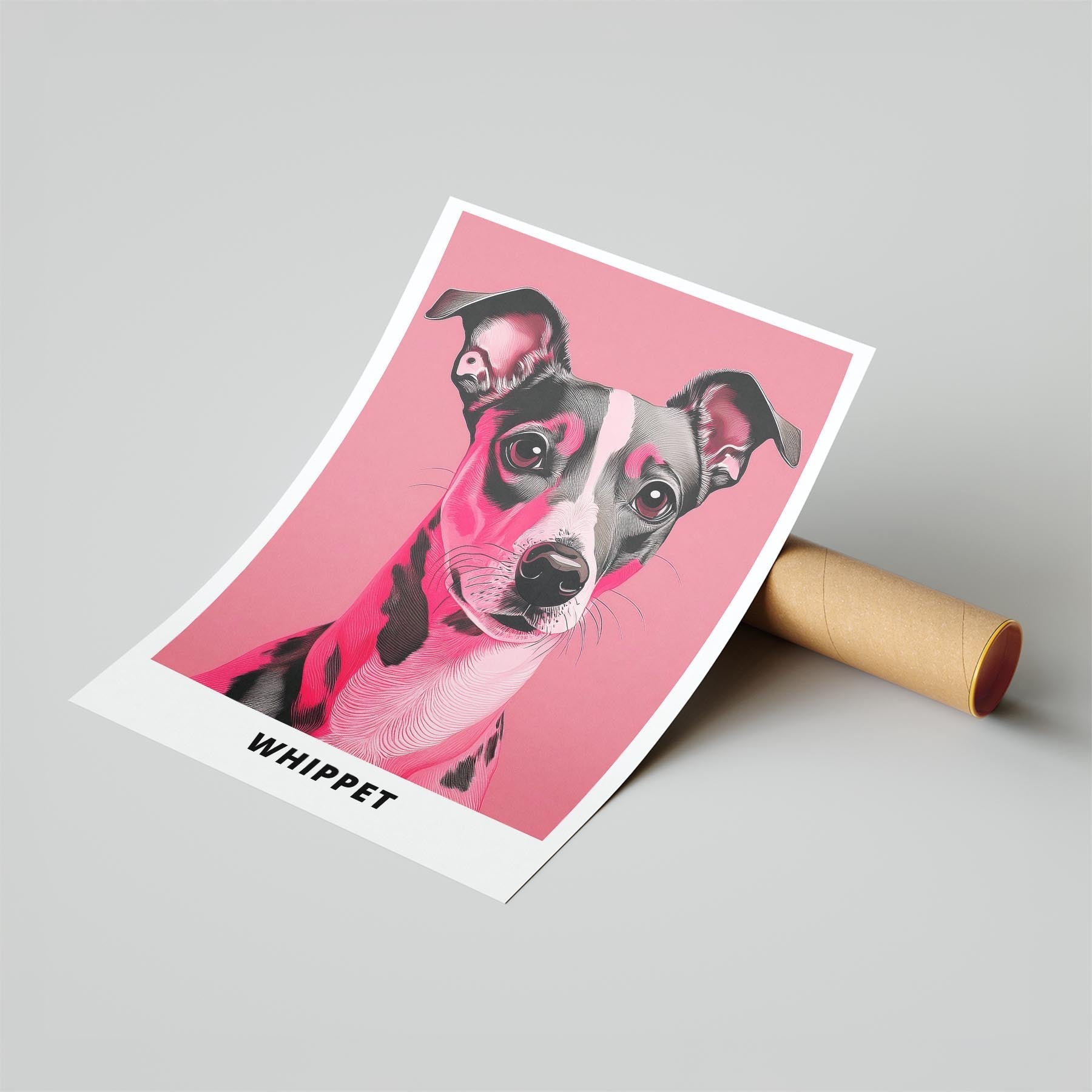 Whippet Pink and Black Dog Series 1 image 6