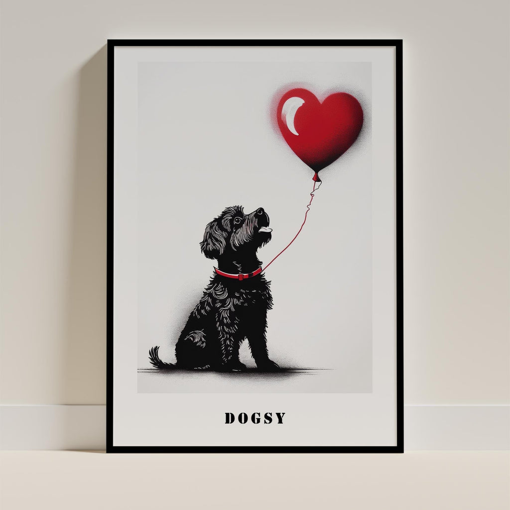 Bichon Frise DOGSY Series inspired by the Art of Banksy with text Dogsy image 0
