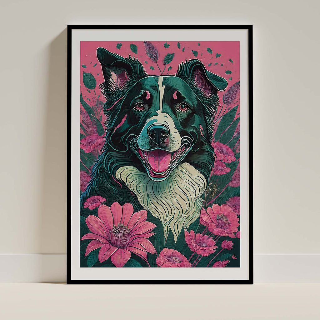 Border Collie 3 Flowery Dog image 0