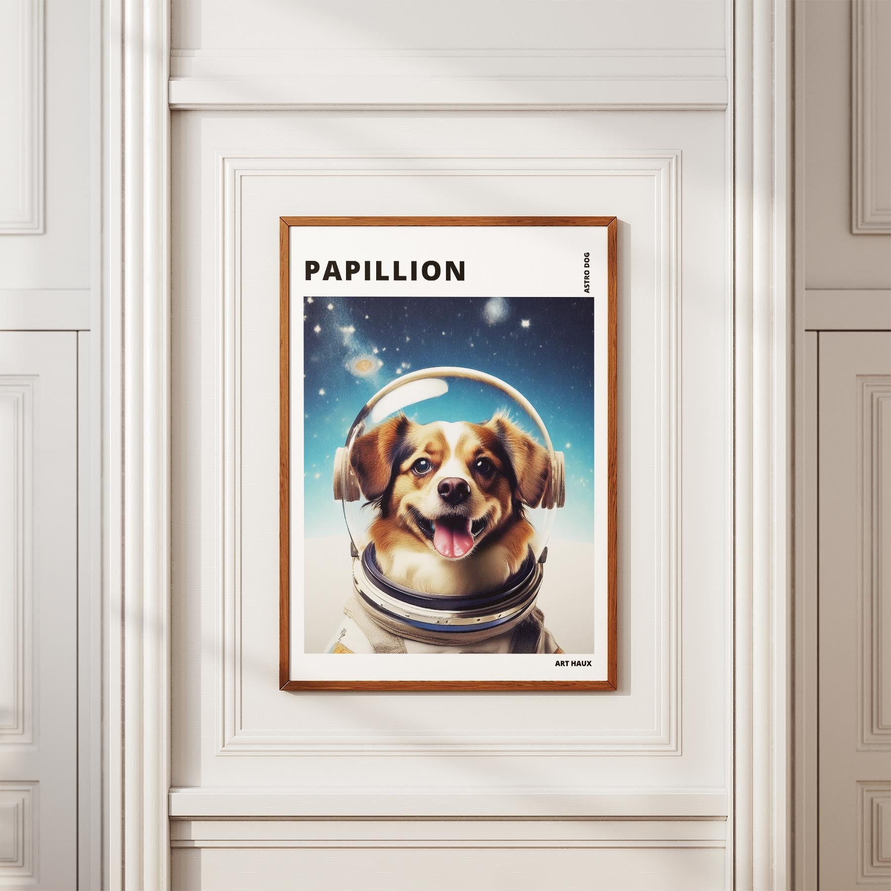 Papillon Astronaut Dog Series with Text Astro Dog image 3