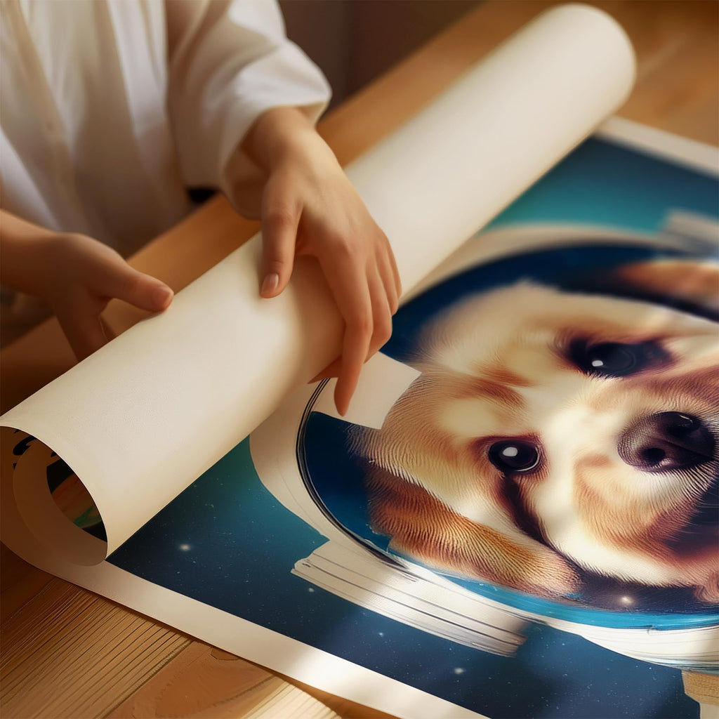 Australian Silky Terrier Astronaut Dog Series with Text Astro Dog image 1