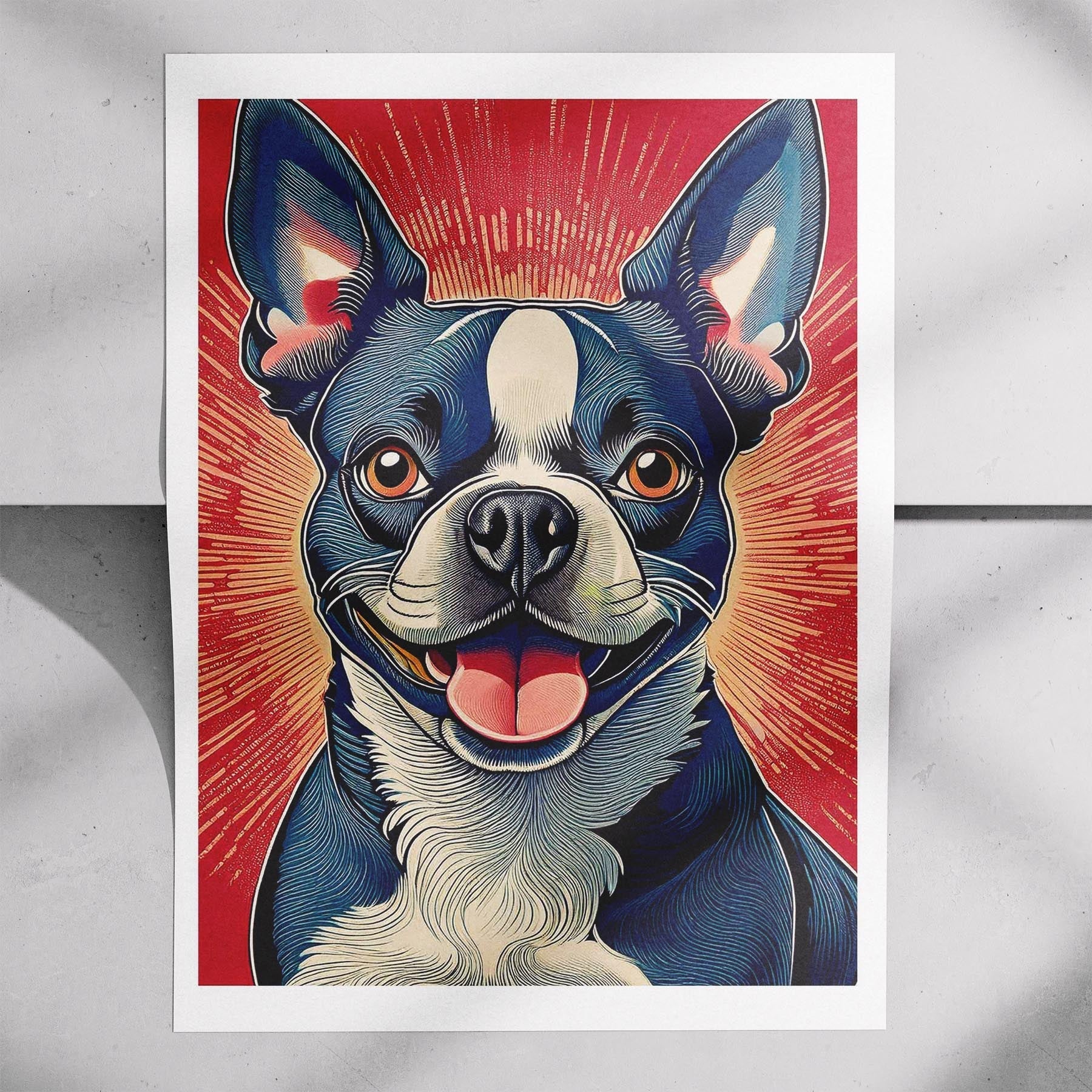 Boston Terrier Hokusai Japanese Inspired Dog Series image 7
