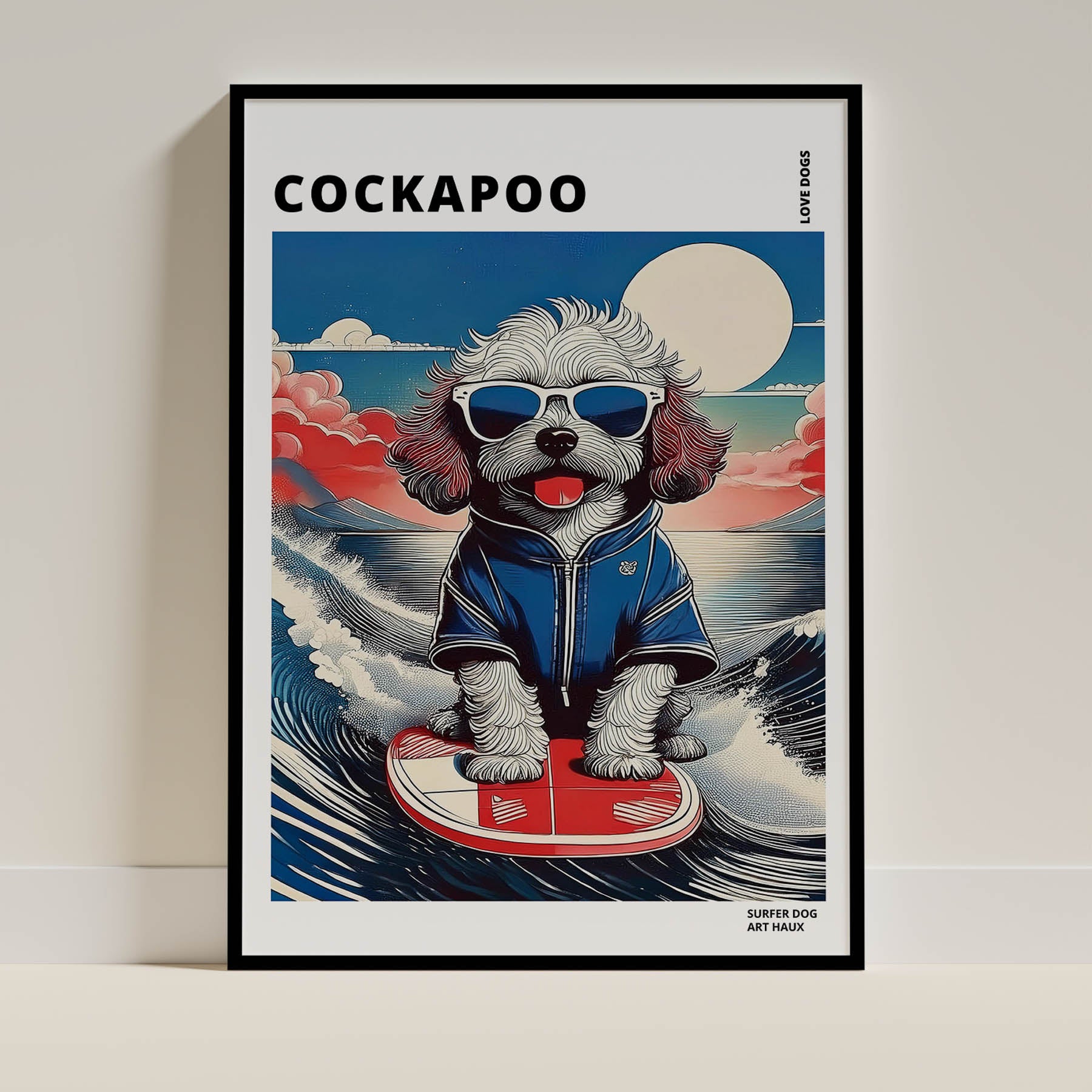 Cockapoo Hokosai Surfer Dogs 1 image 0