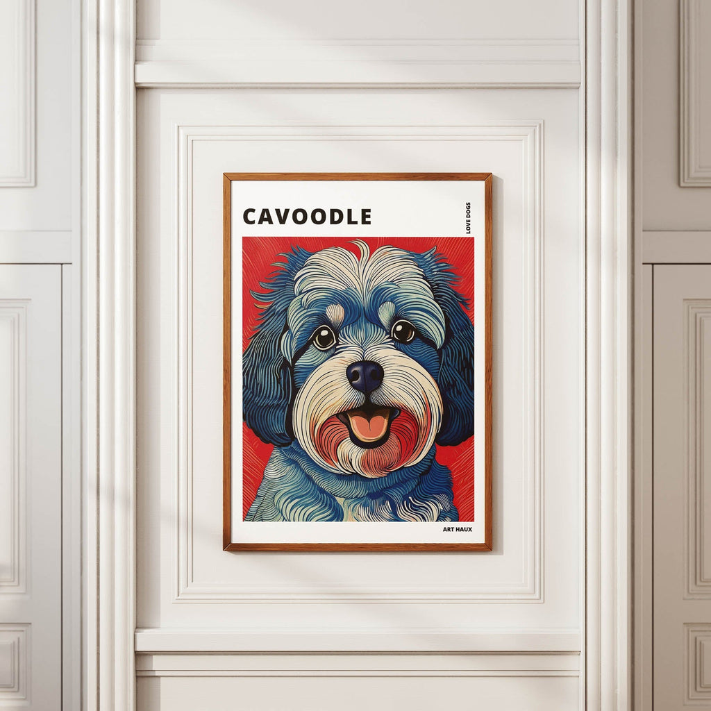 Cavoodle Hokusai Japanese Inspired Dog Series with Text image 3