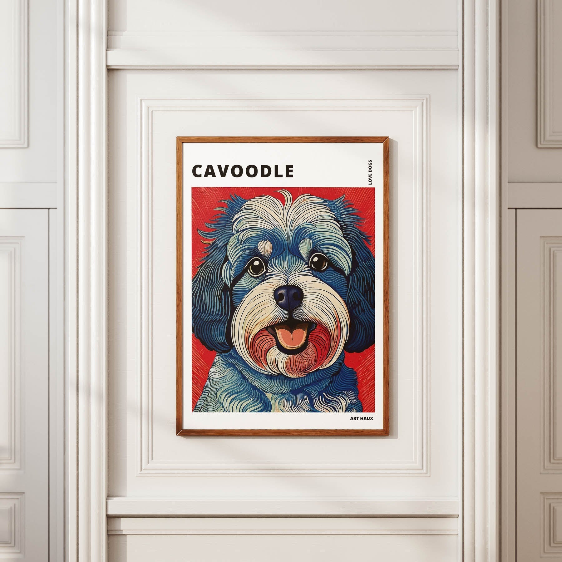 Cavoodle Hokusai Japanese Inspired Dog Series with Text image 3
