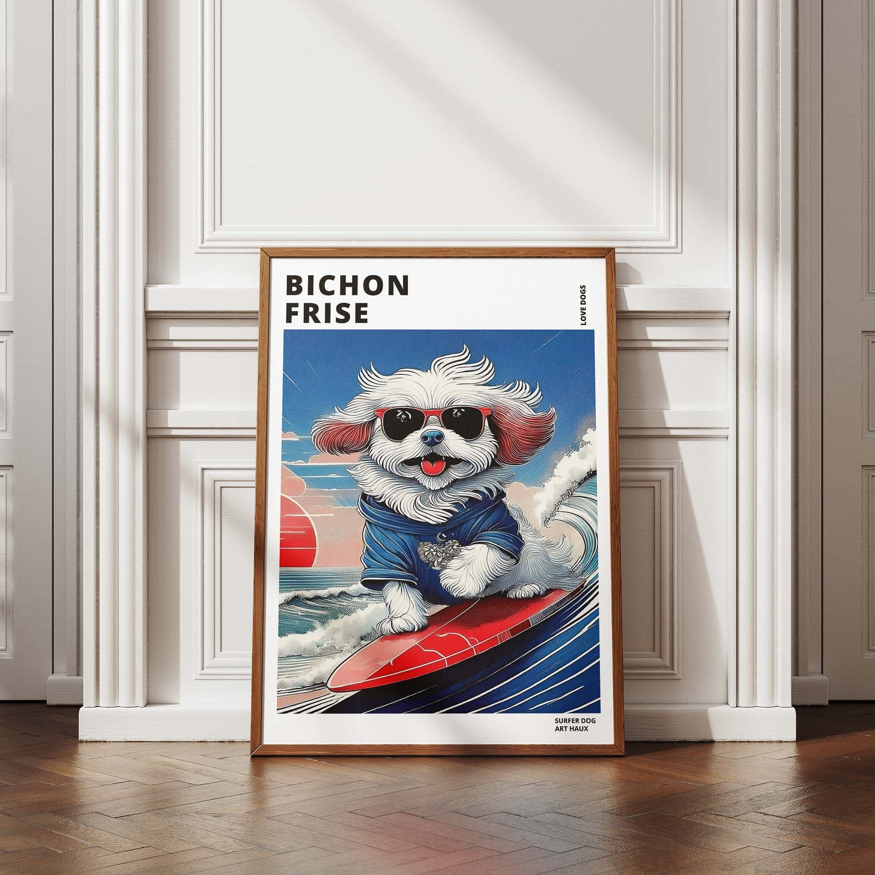 Bichon Frise Hokosai Surfer Dogs 1 image 4