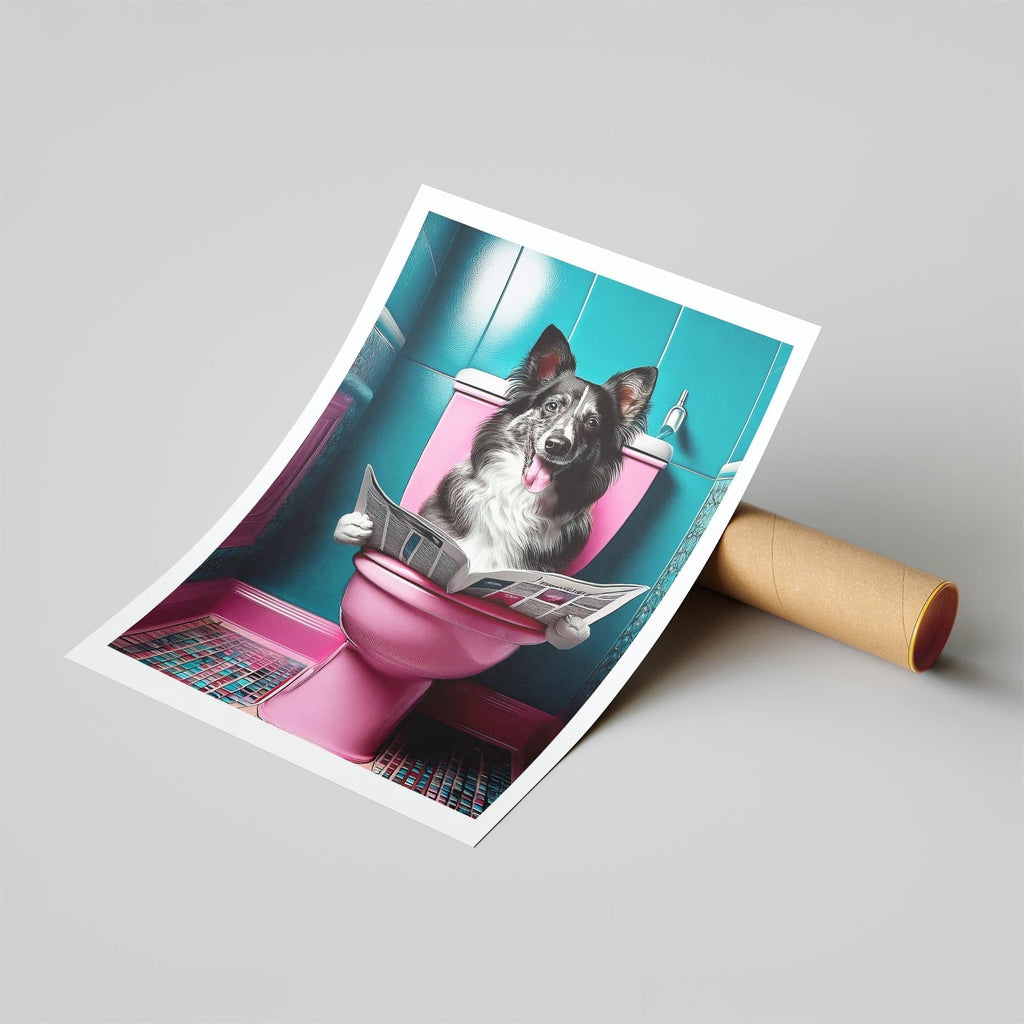 Shetland Sheepdog Toilet Dogs PInk and Turquise image 6