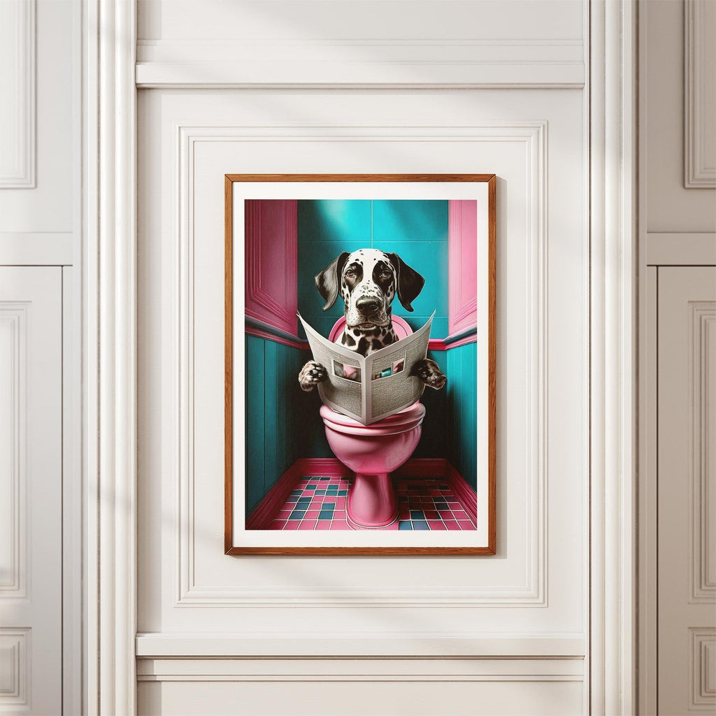 Dalmatian Toilet Dogs PInk and Turquise image 3
