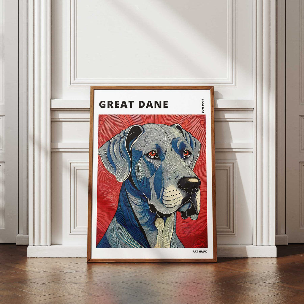 Great Dane Hokusai Japanese Inspired Dog Series with Text image 4