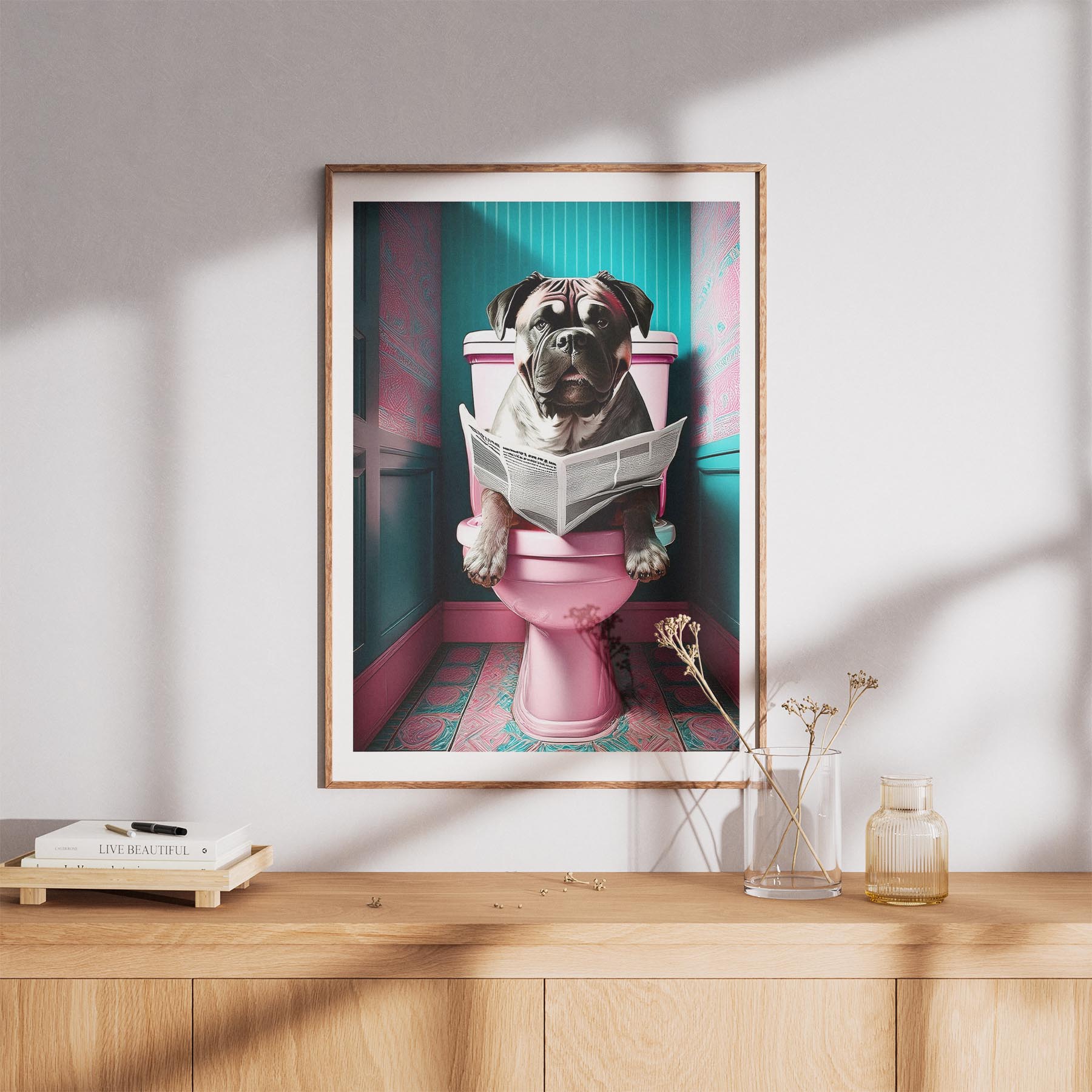 Mastiff Toilet Dogs PInk and Turquise image 8