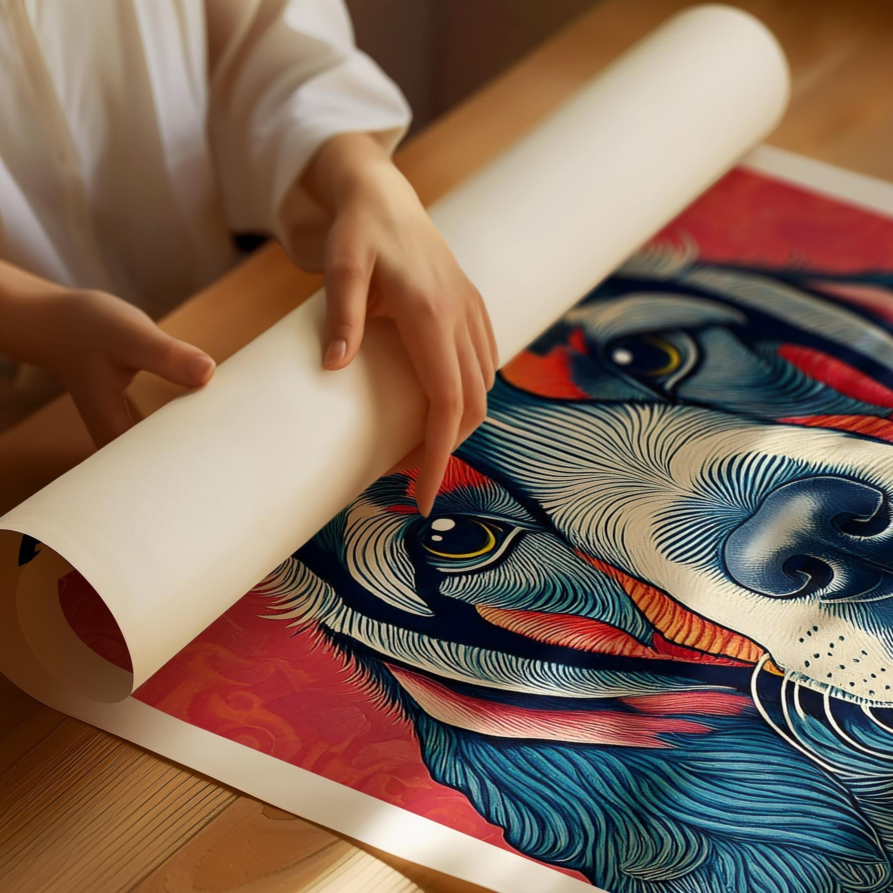 Bloodhound Hokusai Japanese Inspired Dog Series with Text image 1