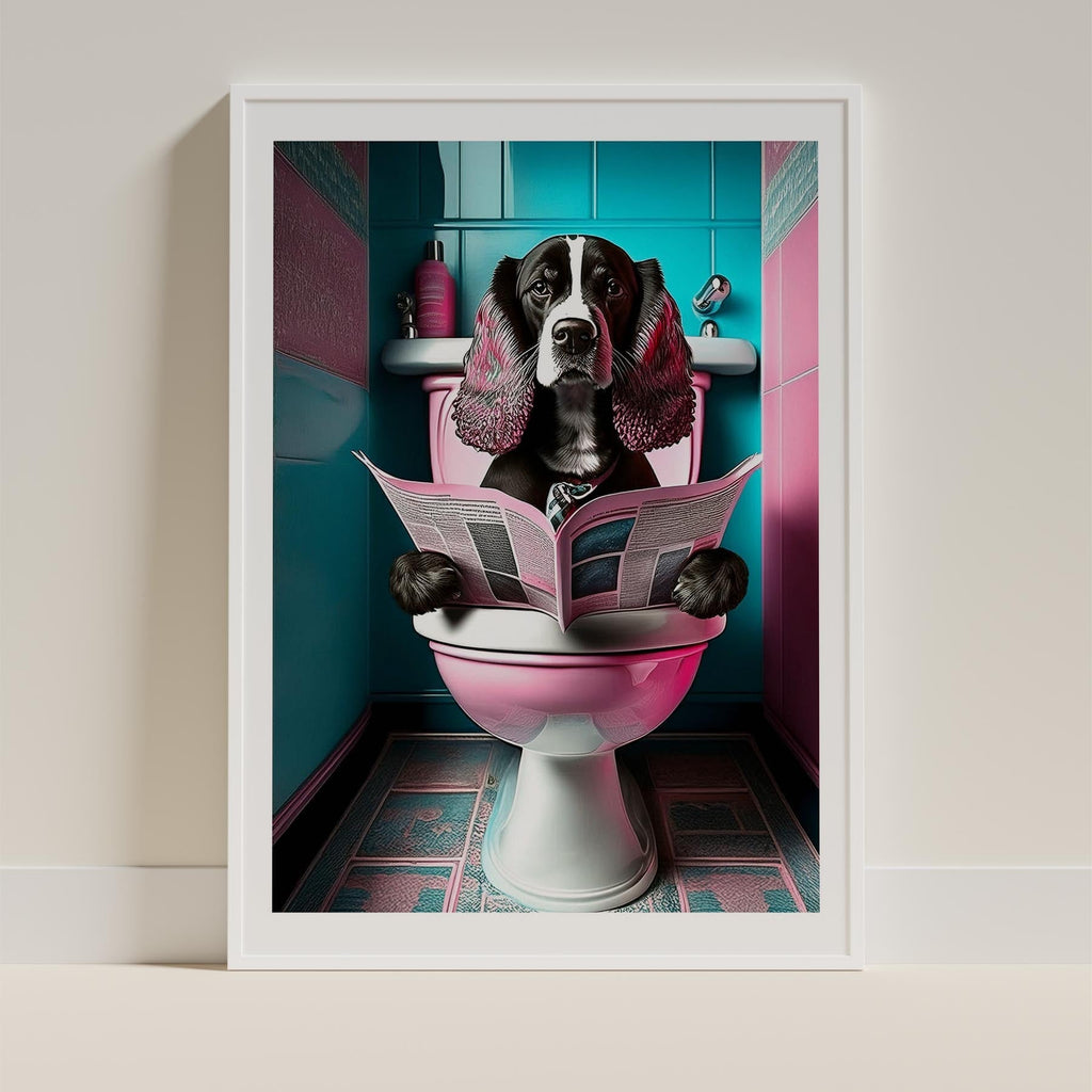 Cocker Spaniel Toilet Dogs PInk and Turquise image 9