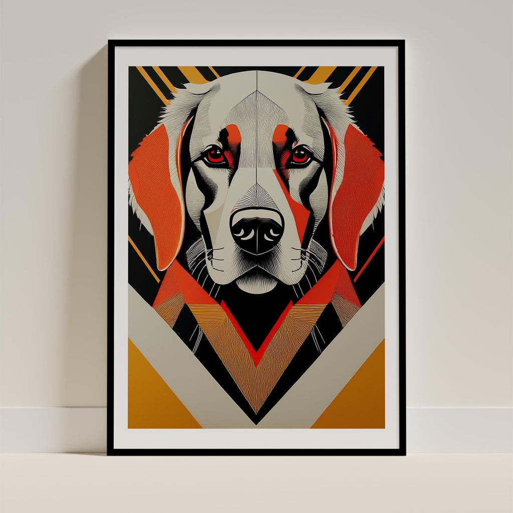 Golden Retriever Geometric Orange Series image 0