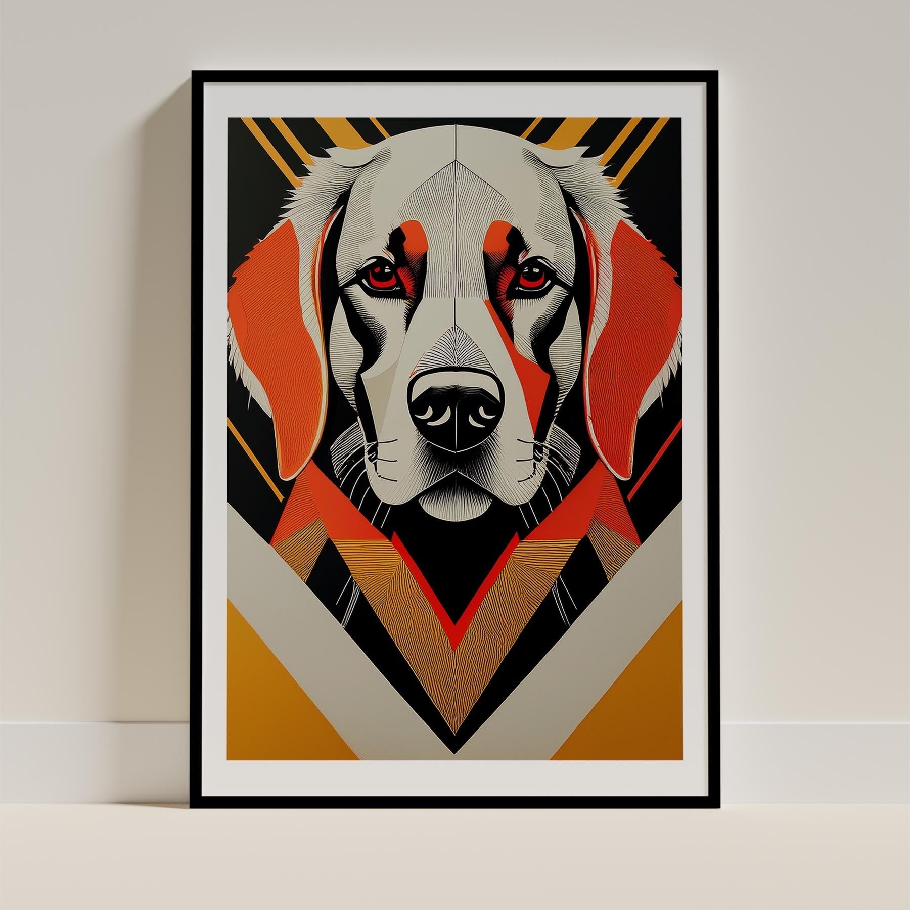 Golden Retriever Geometric Orange Series image 0