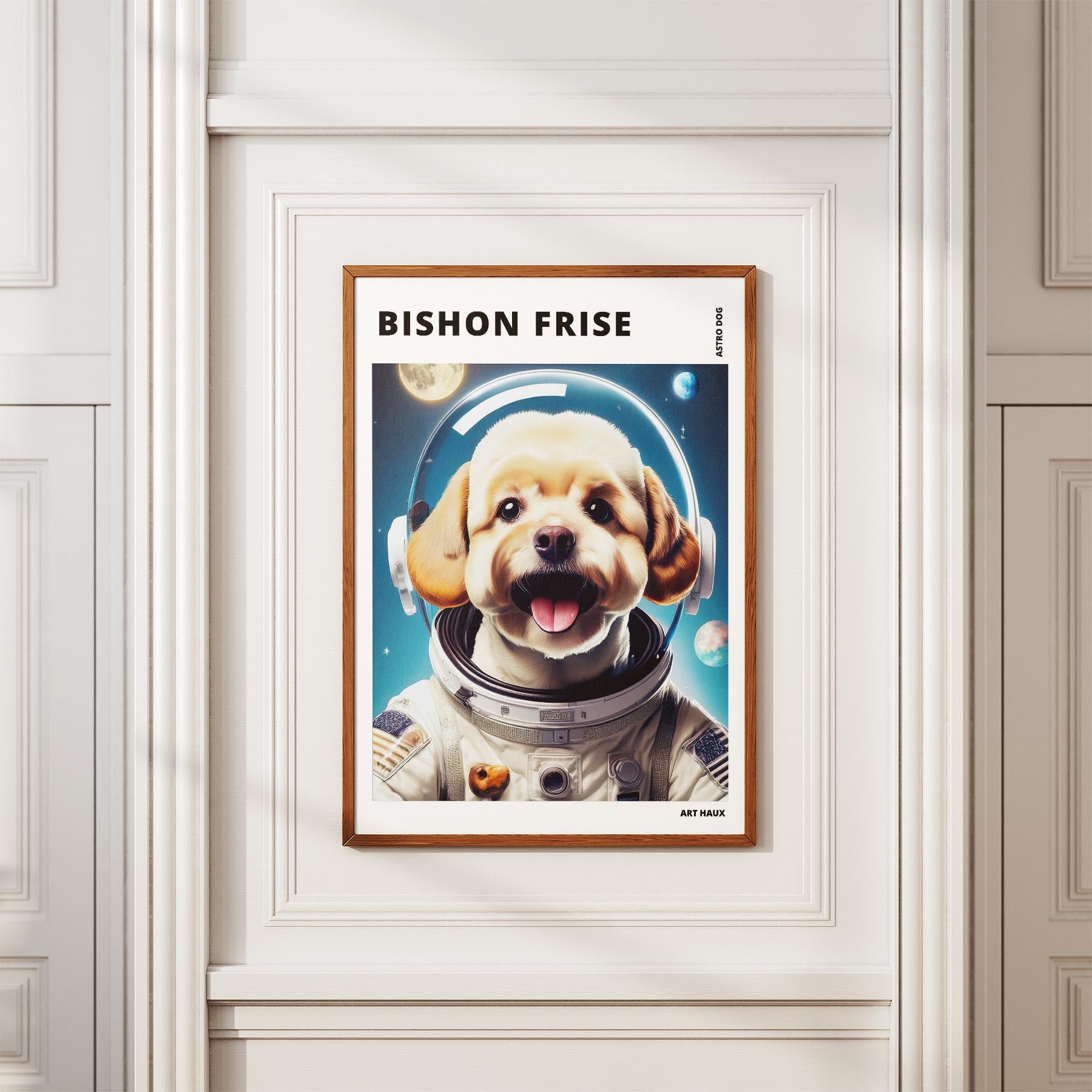 Bichon Frise Astronaut Dog Series with Text Astro Dog image 3