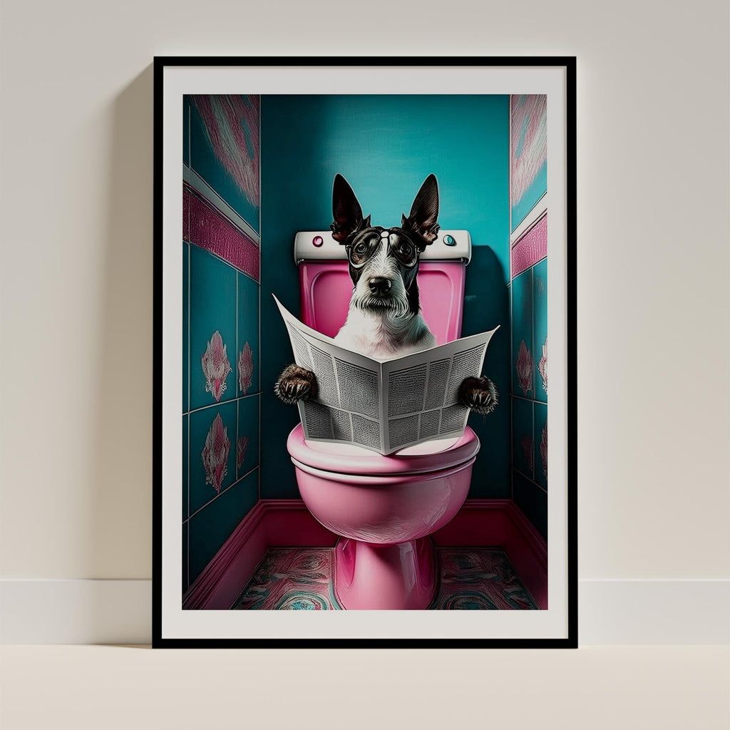 Fox Terrier Toilet Dogs PInk and Turquise image 0