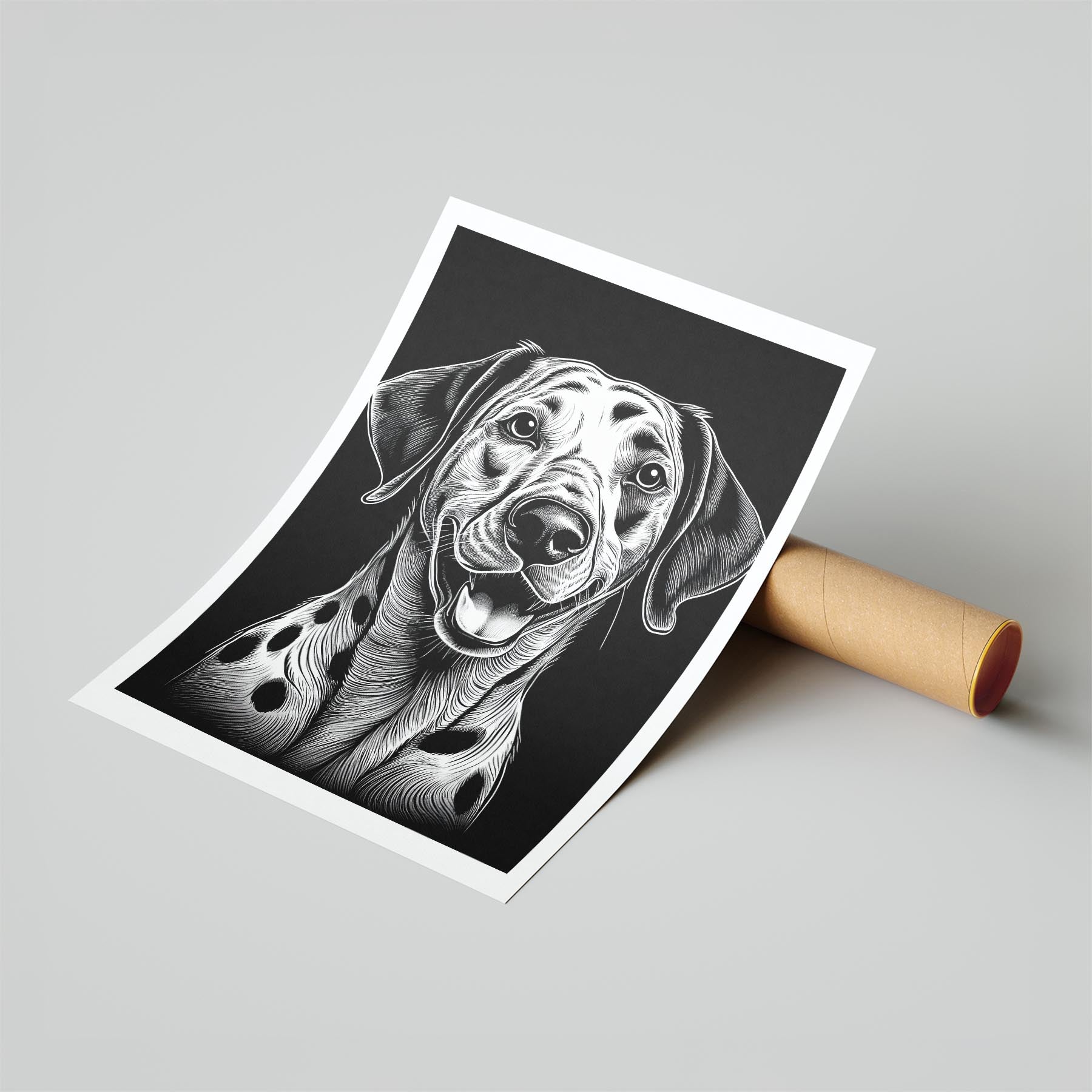 Dalmatian Line Dog Series in Black and White image 6