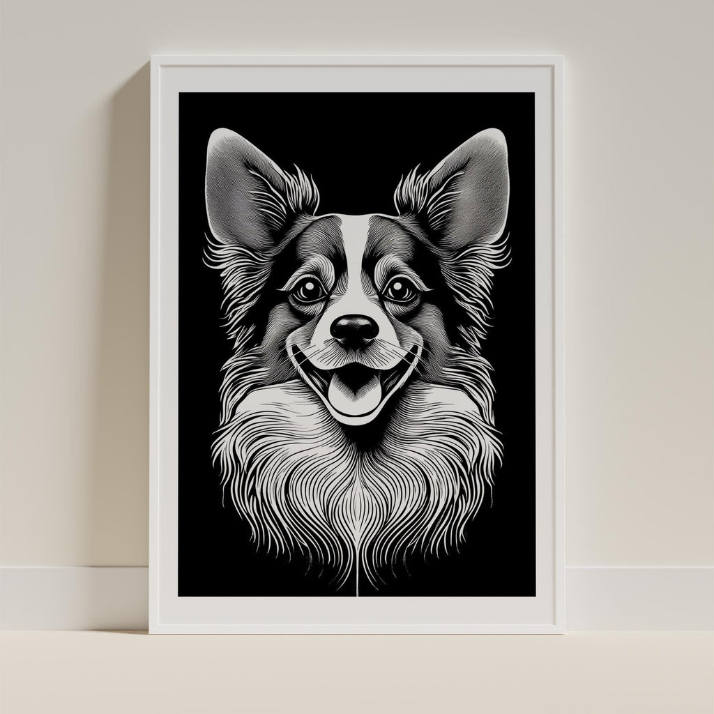 Papillon Line Dog Series in Black and White image 9