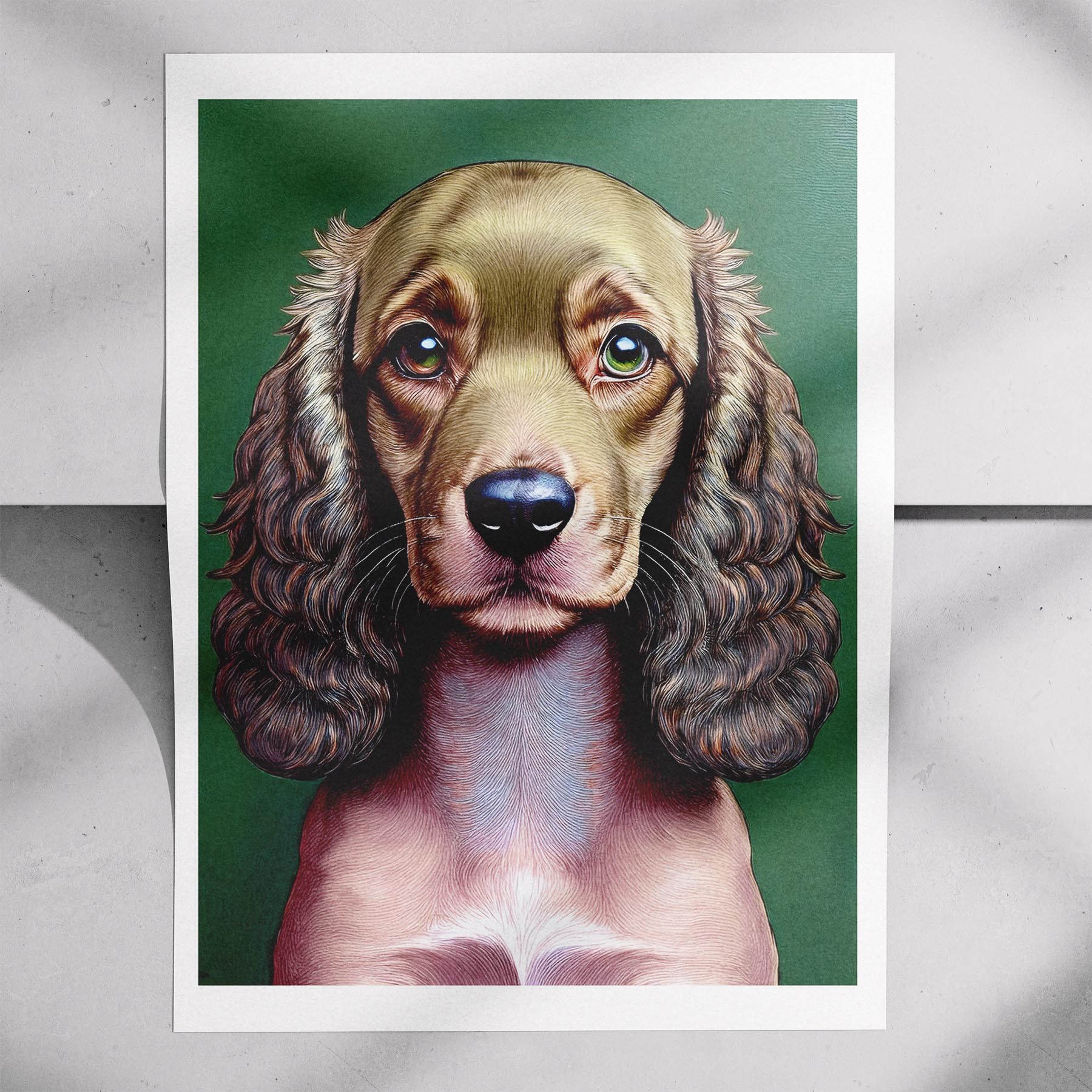 Cocker Spaniel Green Painted Series image 7