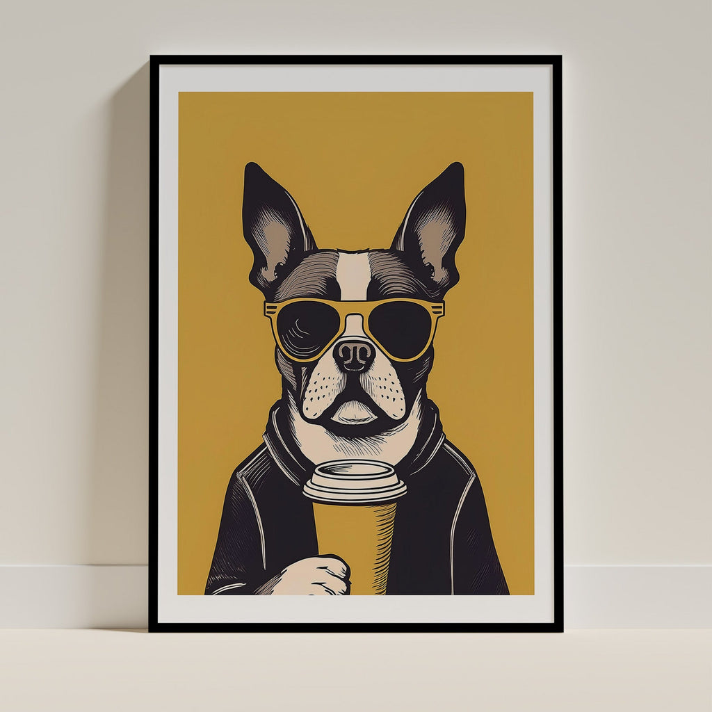 Boston Terrier Chillin Coffee Dog image 0