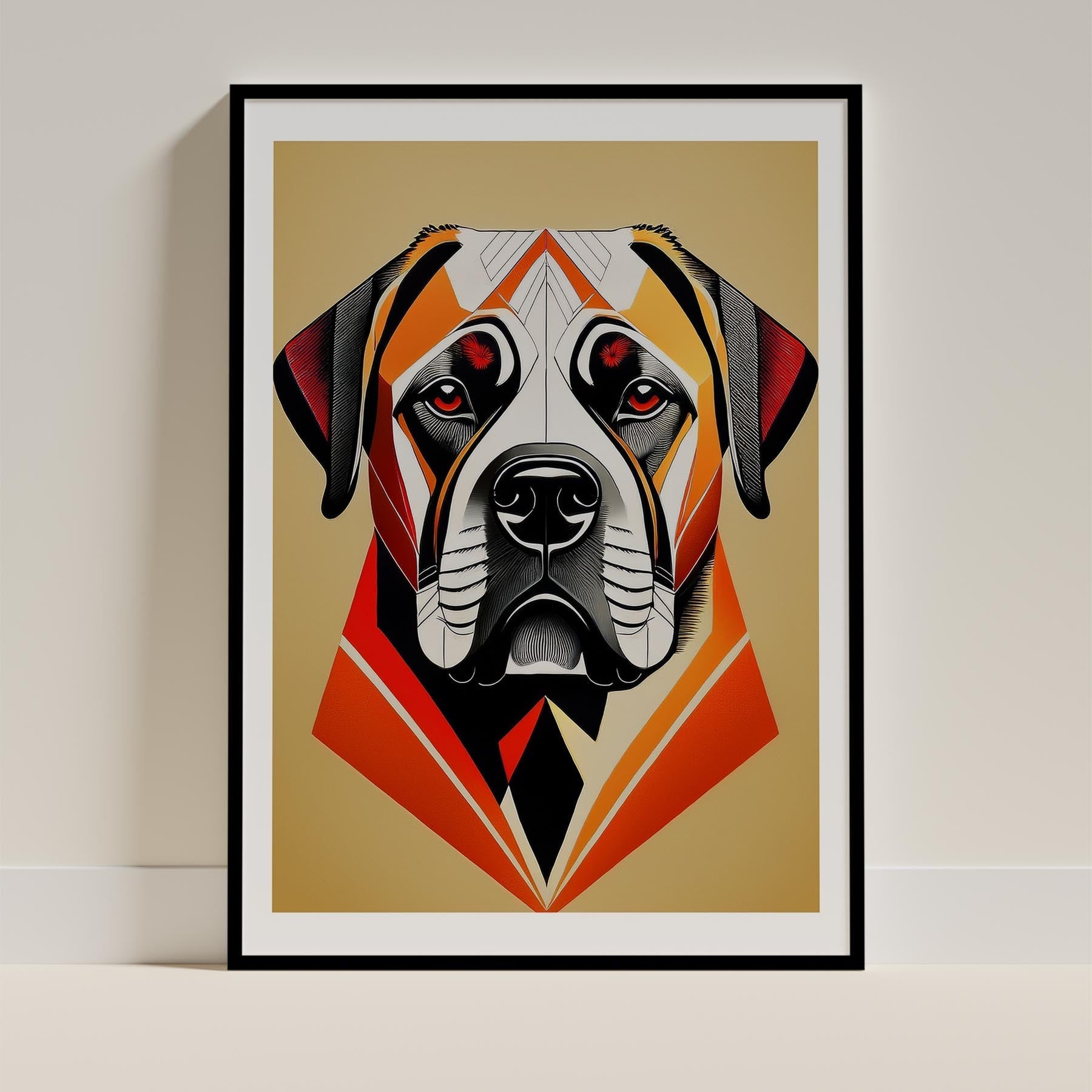 Bullmastiff Geometric Orange Series image 0