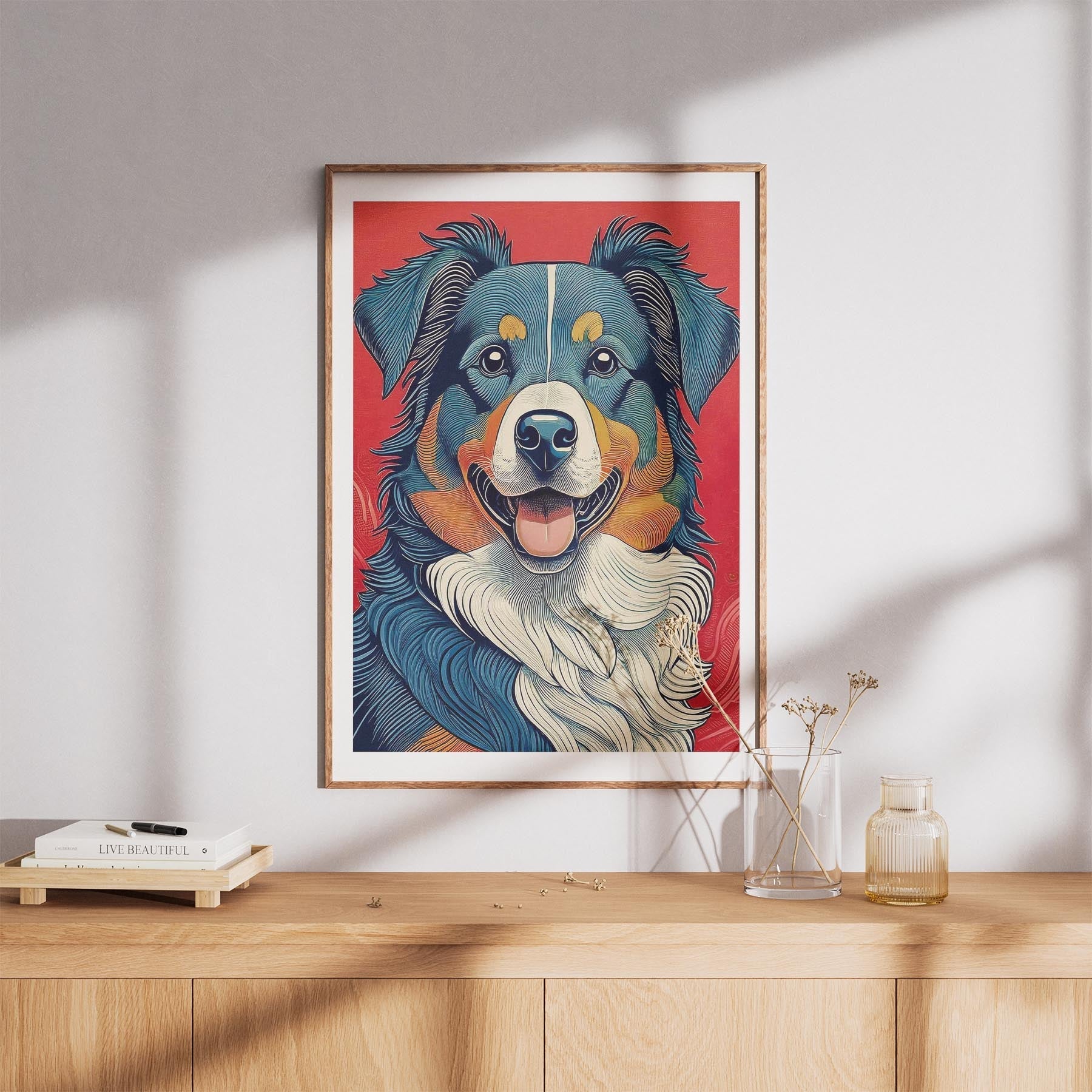 Australian Shepherd Hokusai Japanese Inspired Dog Series 1 image 8
