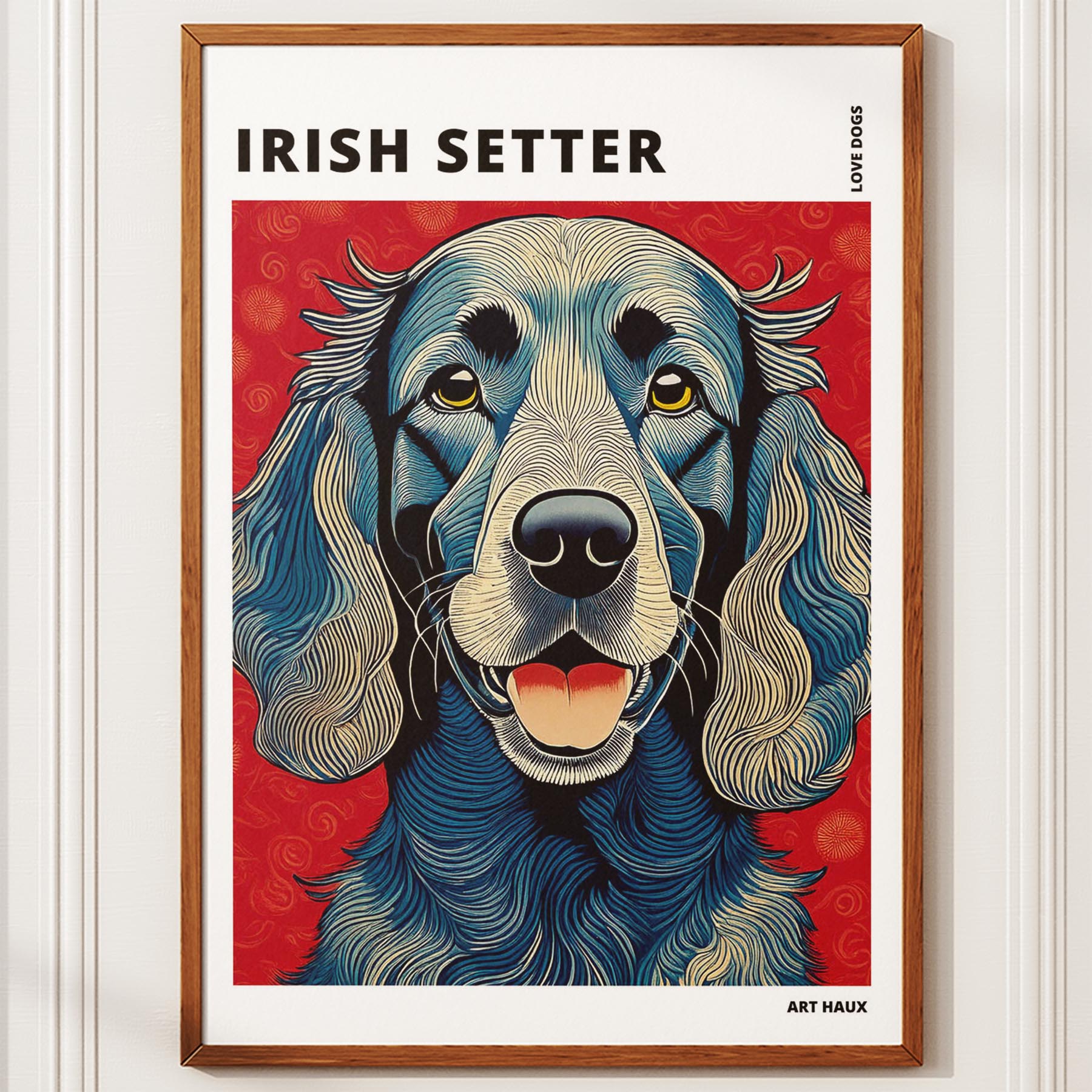 Irish Setter Hokusai Japanese Inspired Dog Series with Text image 9