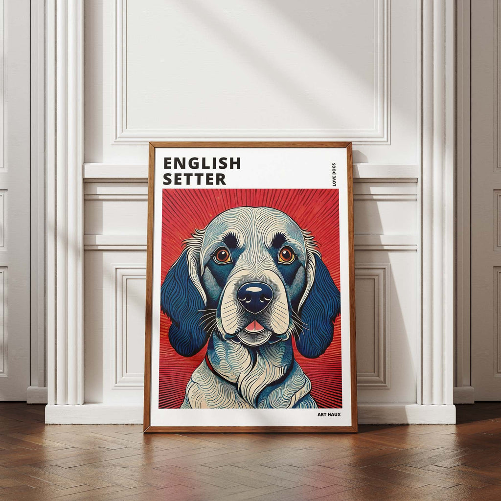 English Setter Hokusai Japanese Inspired Dog Series with Text image 4