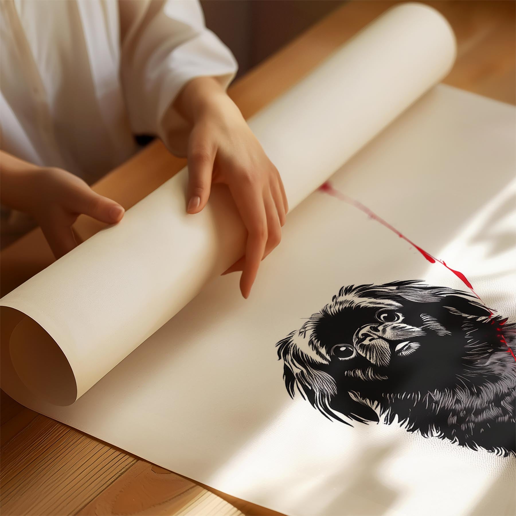 Pekingese DOGSY Series inspired by the Art of Banksy with text Dogsy image 1