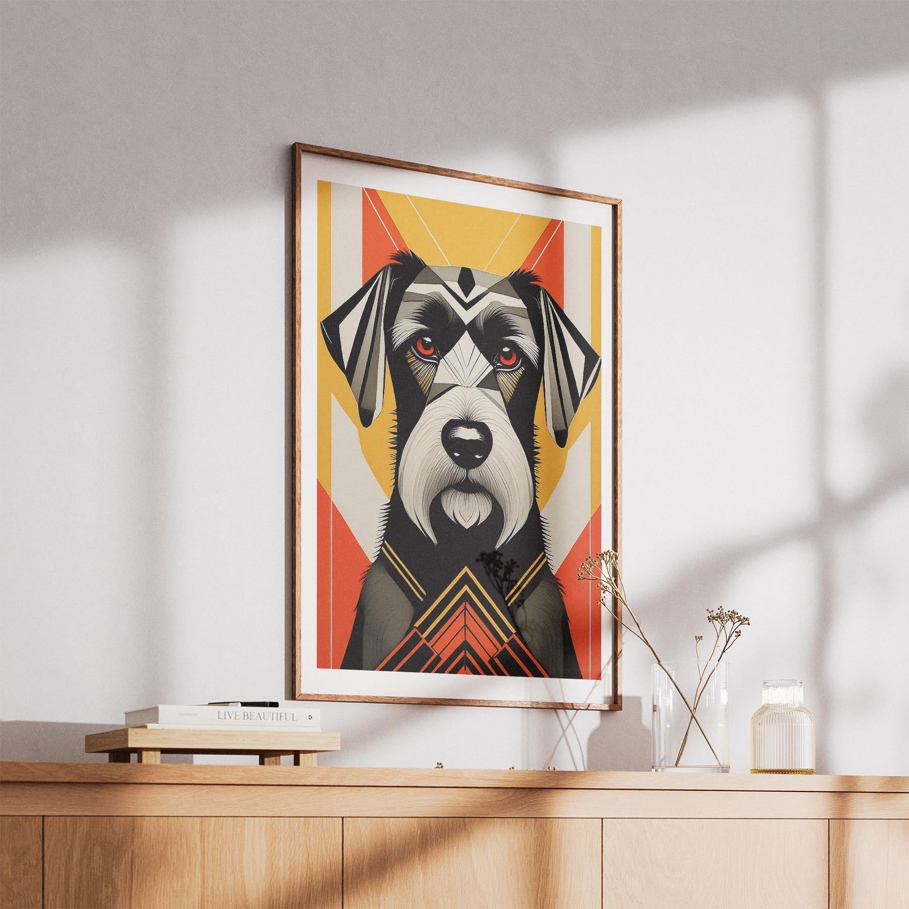 Black Russian Terrier Geometric Orange Series image 5