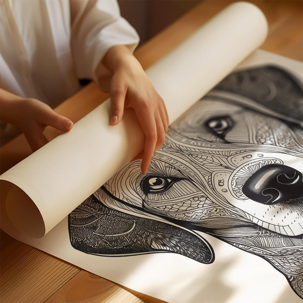 Labrador Retriever Mandala Black and White Dog Series image 1