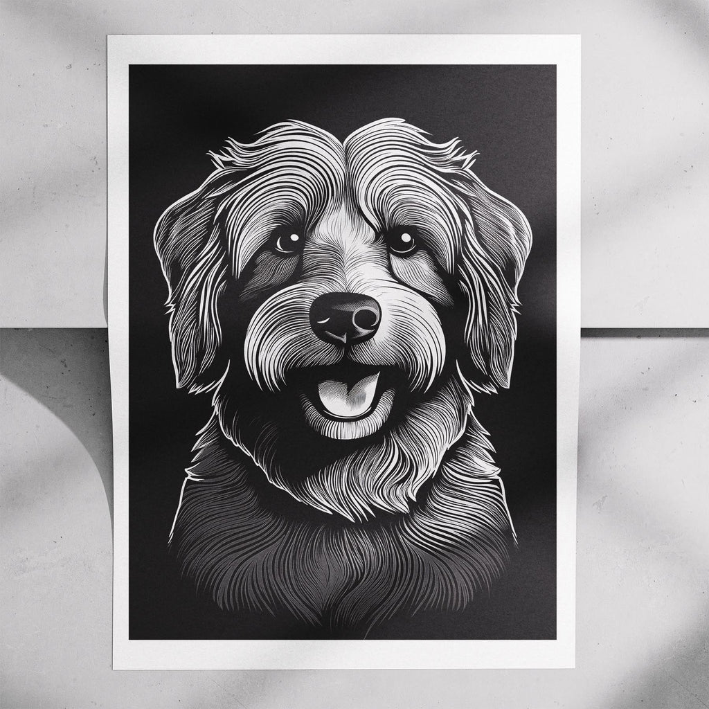 Coton de Tulear Line Dog Series in Black and White image 7