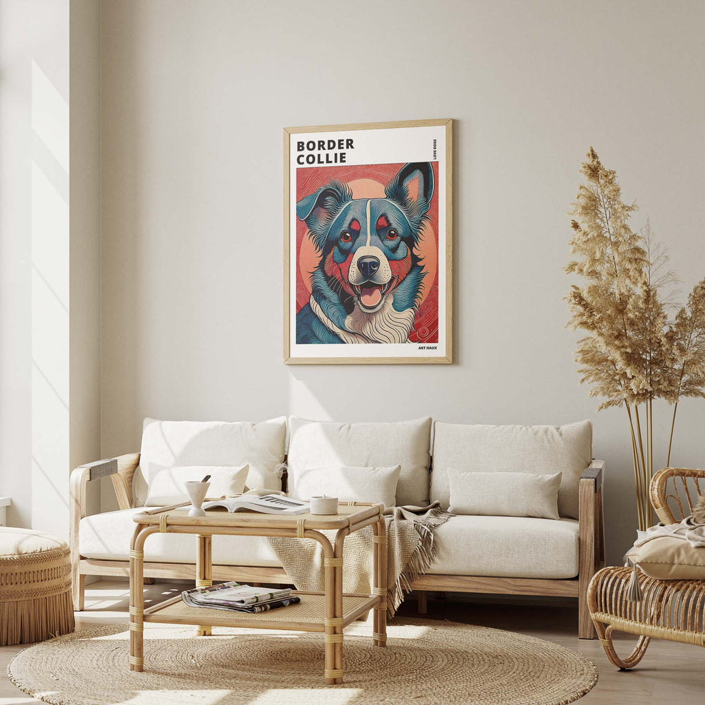 Border Collie Hokusai Japanese Inspired Dog Series with Text image 2