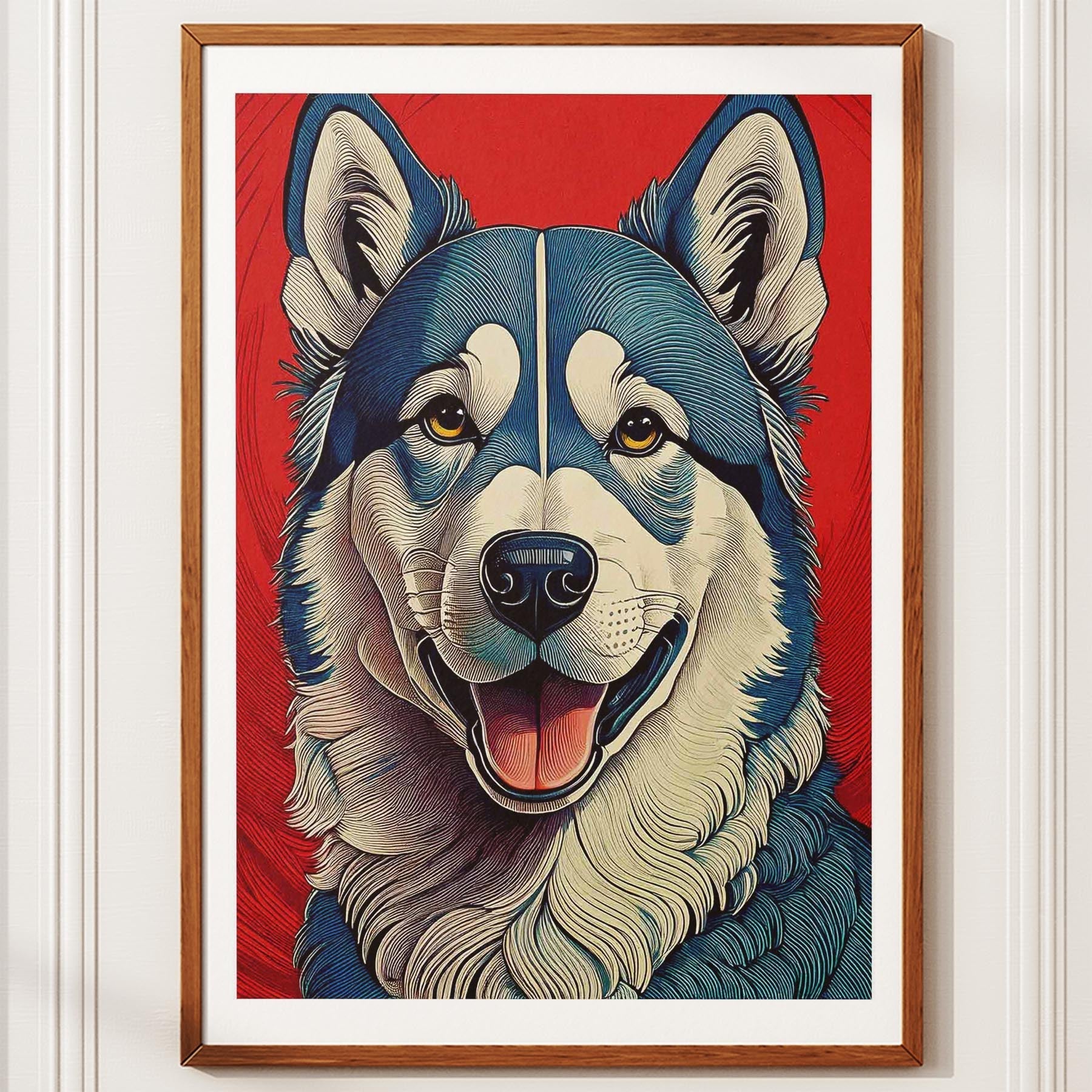 Alaskan Malamute Hokusai Japanese Inspired Dog Series image 10