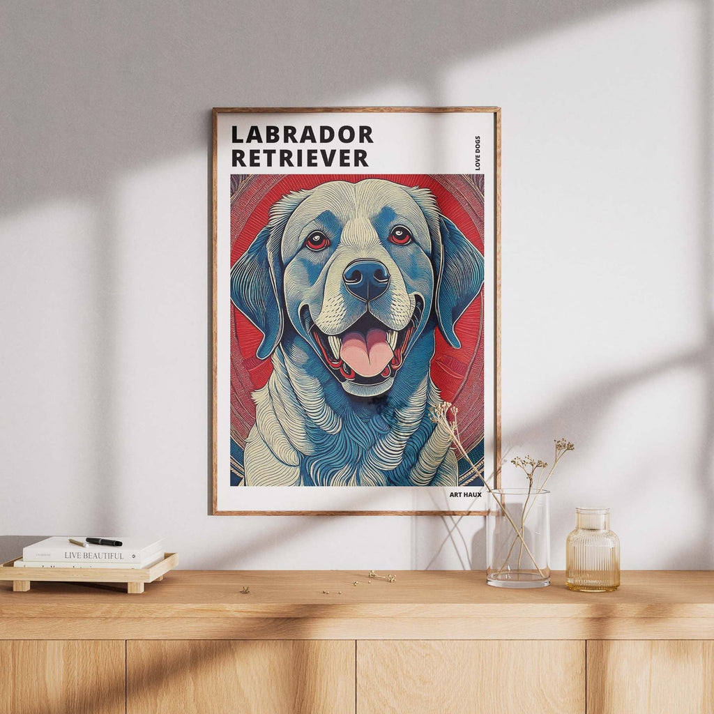 Labrador Retriever Hokusai Japanese Inspired Dog Series with Text image 7