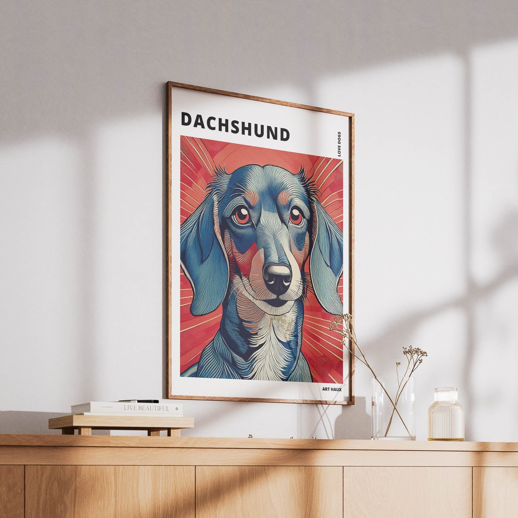 Dachshund Hokusai Japanese Inspired Dog Series with Text image 5