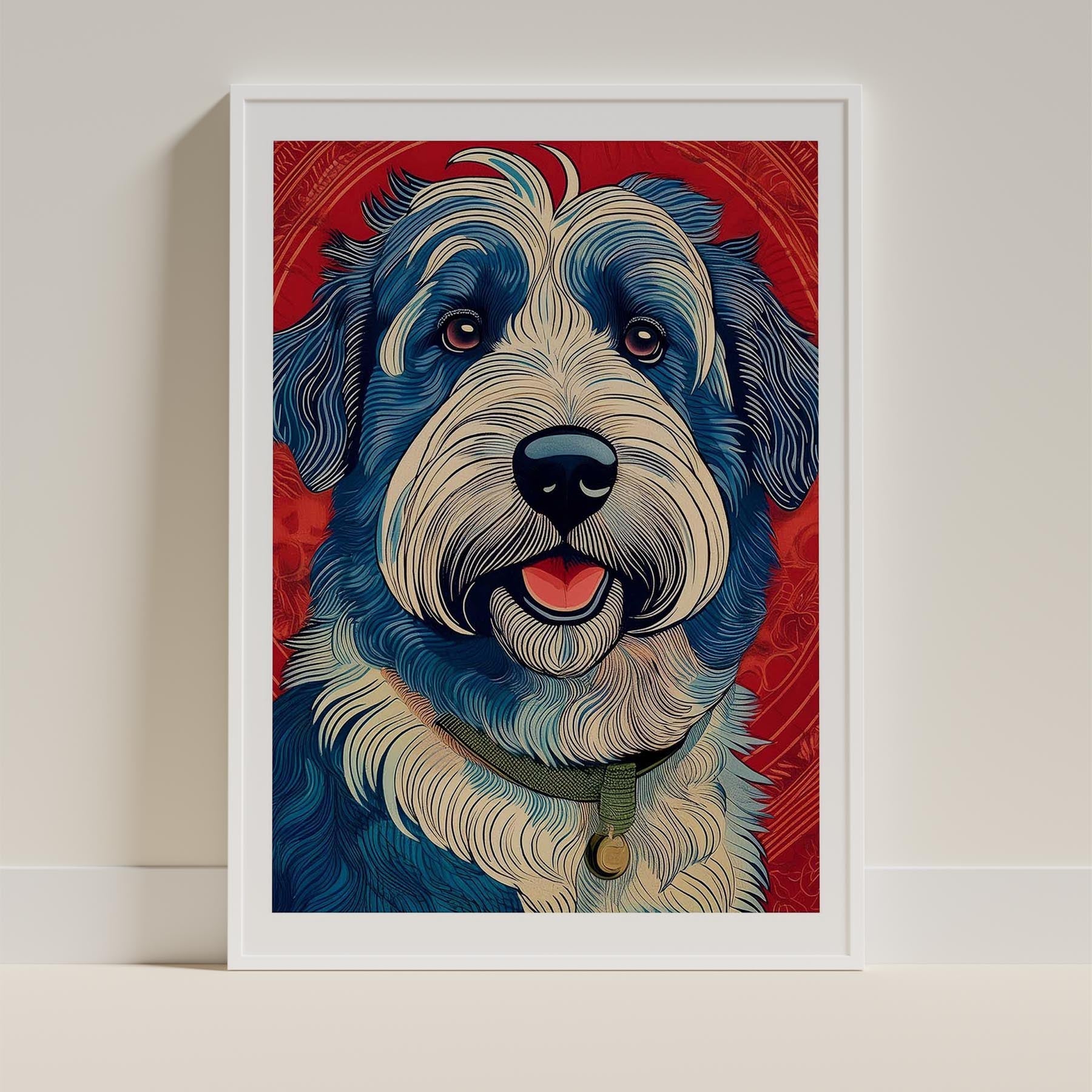 Old English Sheepdog Hokusai Japanese Inspired Dog Series 1 image 9