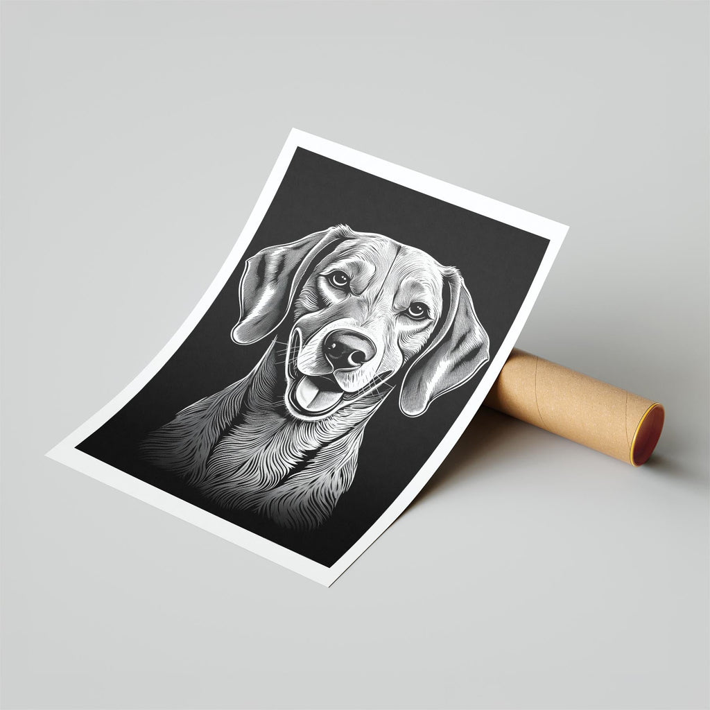 Hungarian Vizsla Line Dog Series in Black and White image 6
