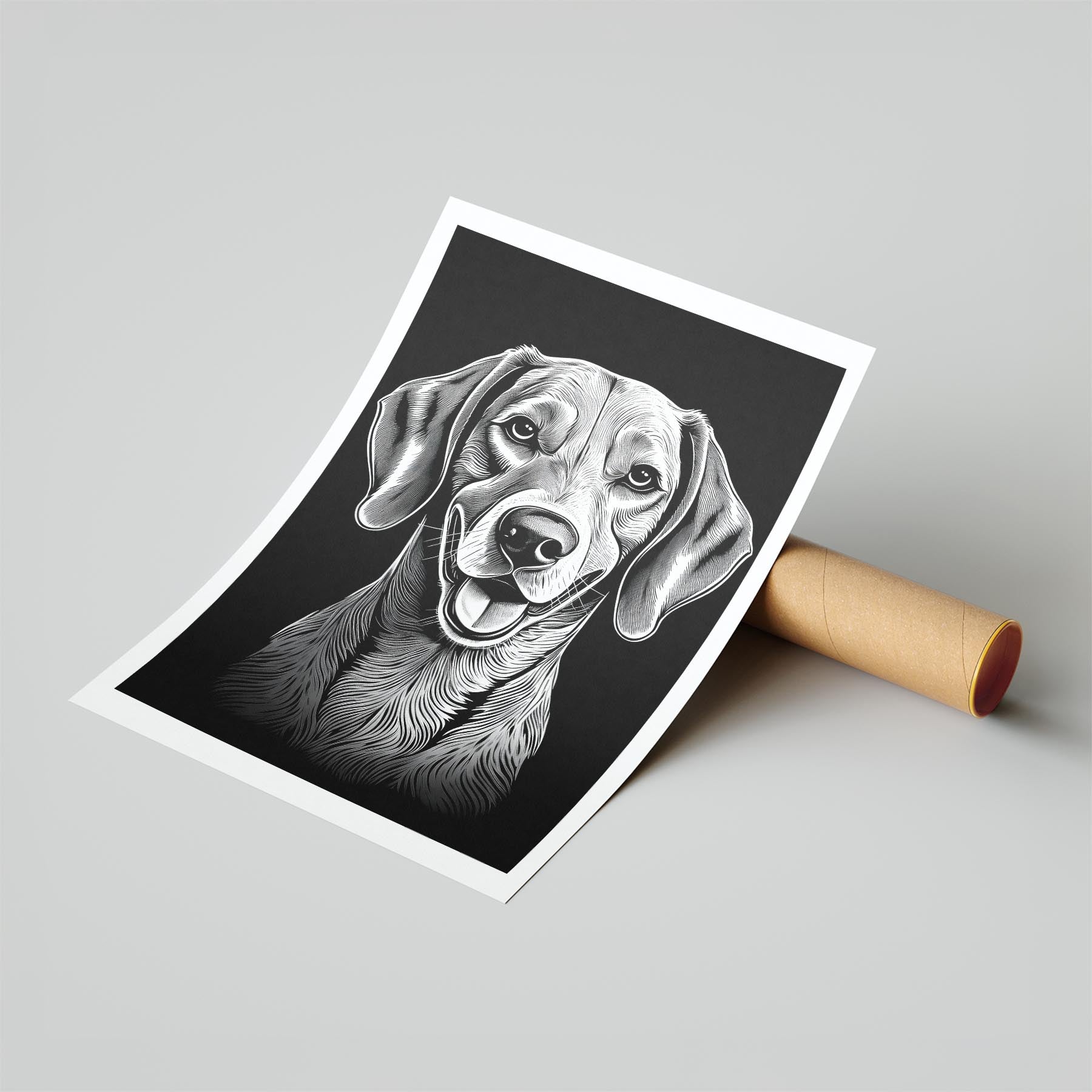 Hungarian Vizsla Line Dog Series in Black and White image 6